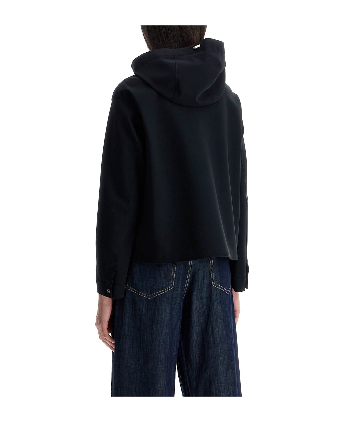 Herno First-act Short Black Jacket With Hood - NERO (Black)