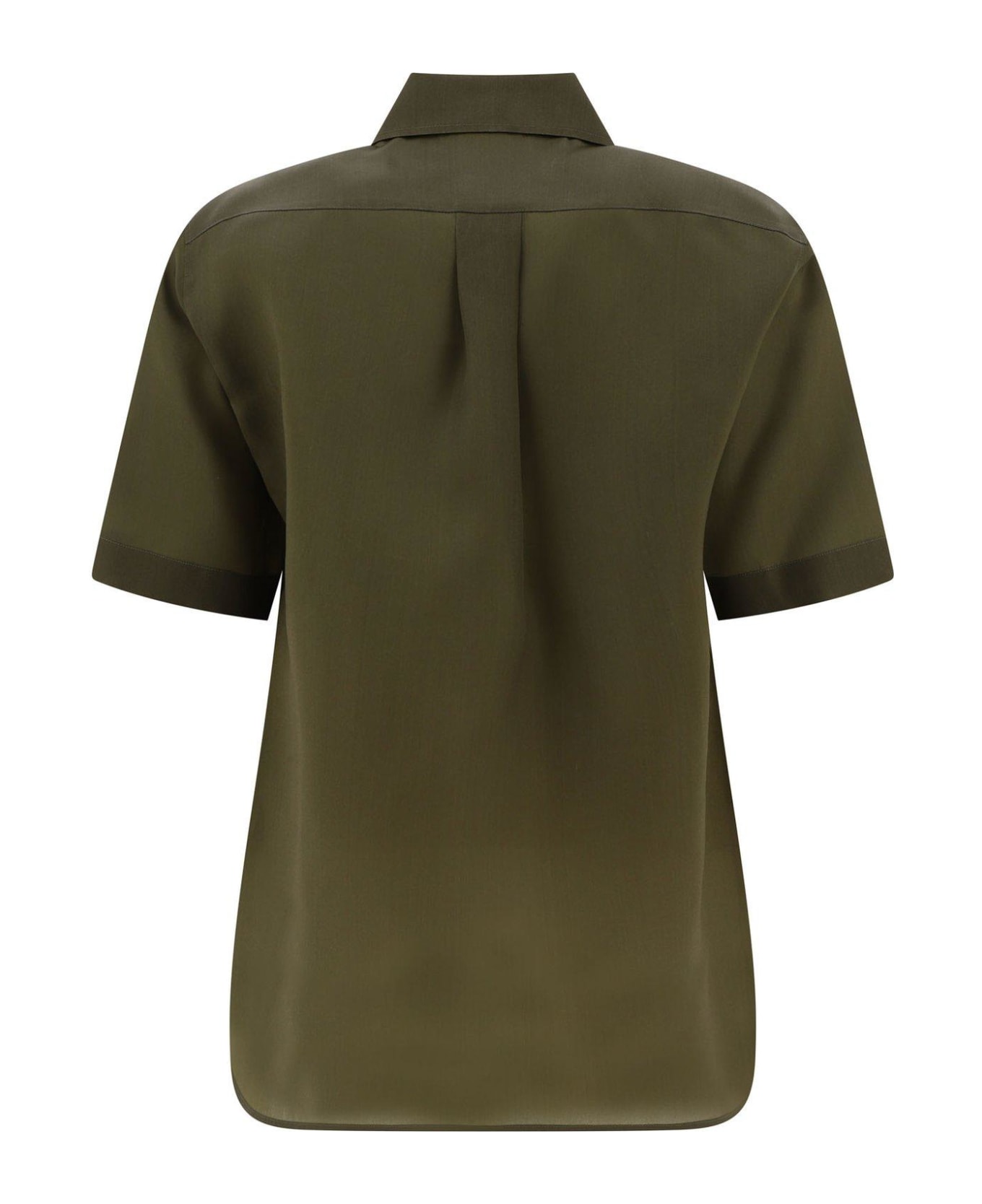 Max Mara Buttoned Short-sleeved Shirt - Verde kaki シャツ