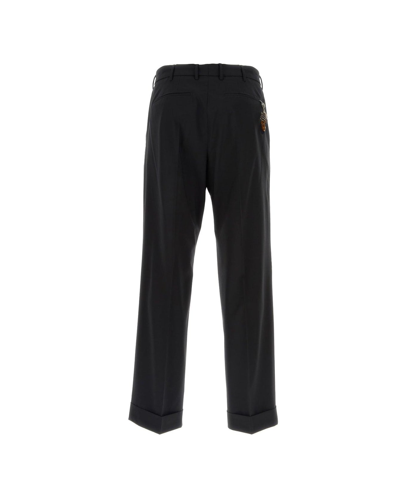 PT01 High-waisted Tailored Trousers - BLACK ボトムス