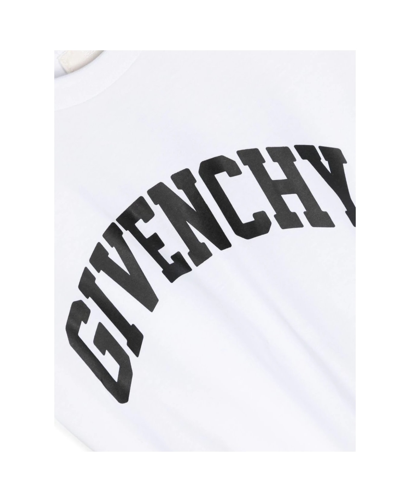 Givenchy White T-shirt With Arched Logo - White