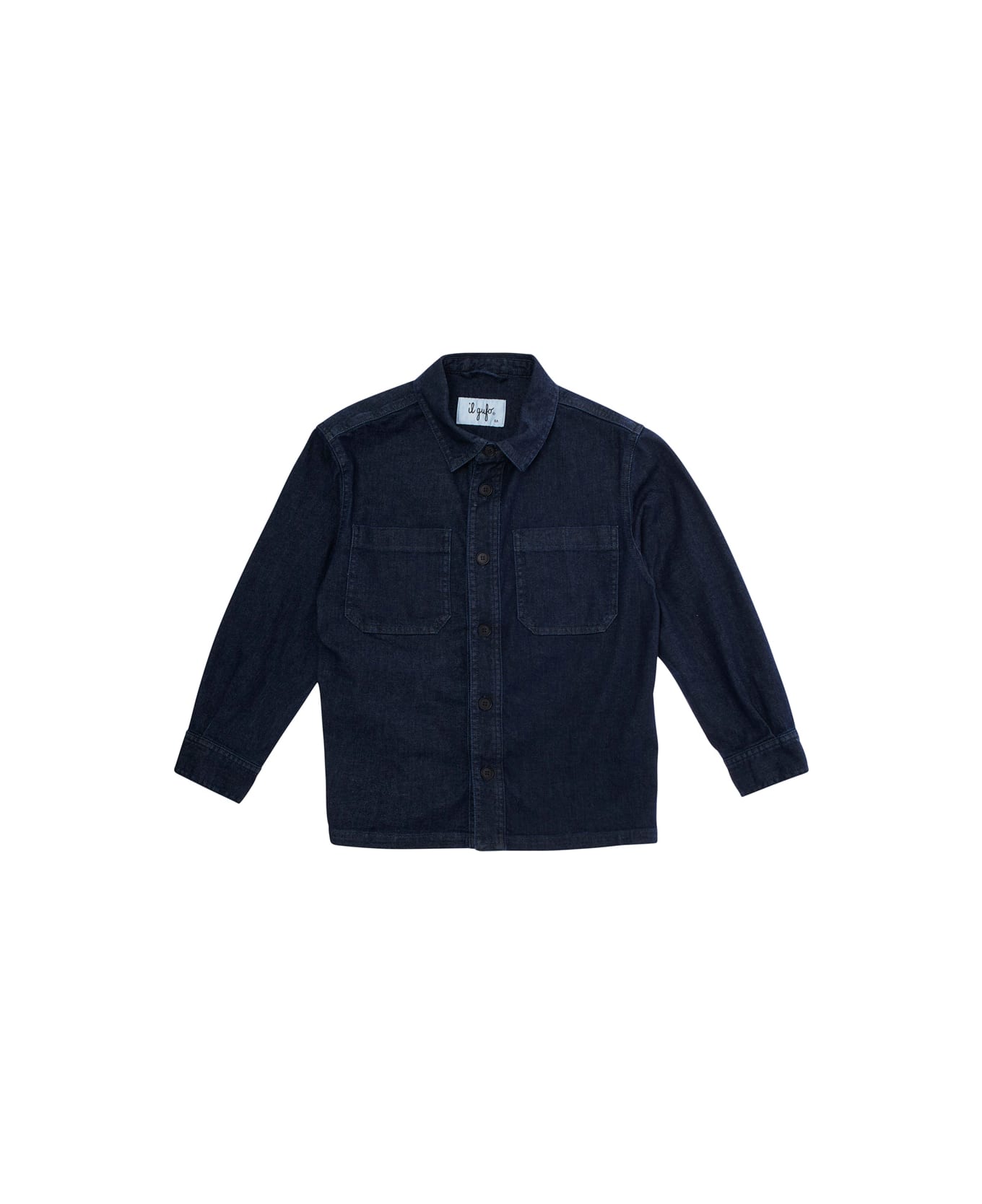 Il Gufo Blue Shirt With Classic Collar In Denim Boy - Blu