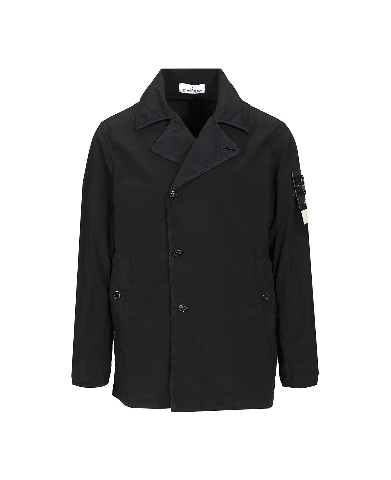 Stone Island Short Nylon Trench Coat - Blue ジャケット