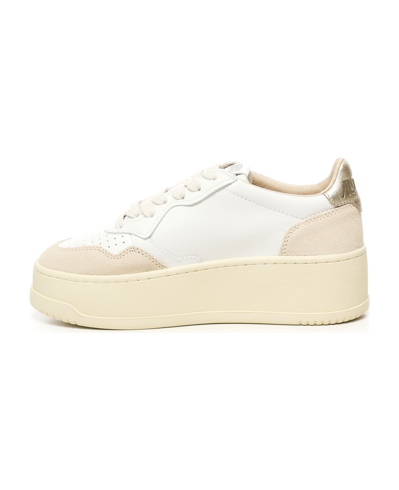 Autry Medalist Platform Sneakers - WHITE/BLUSH