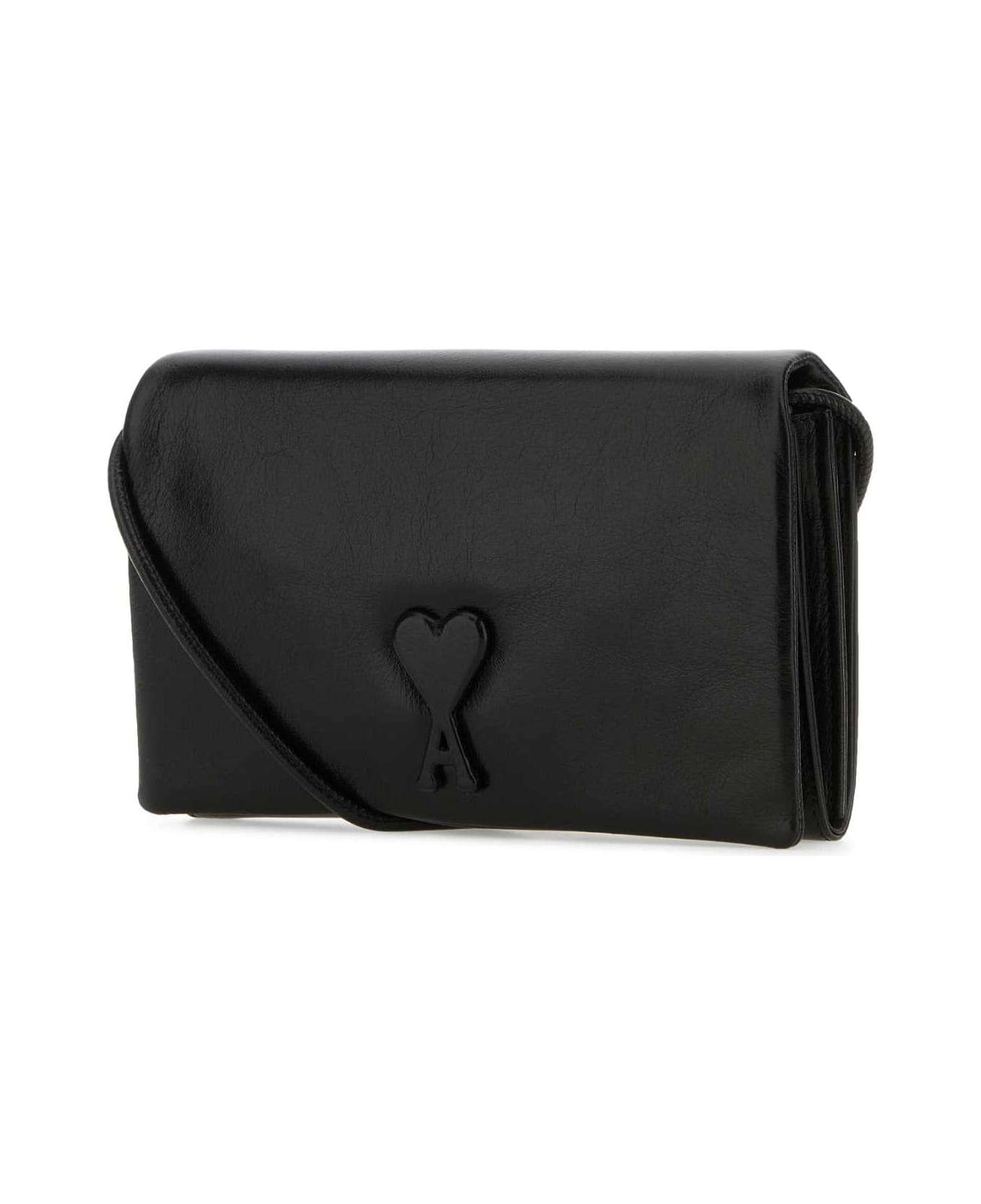 Ami Alexandre Mattiussi Black Leather Voulez-vous Wallet - Black 財布
