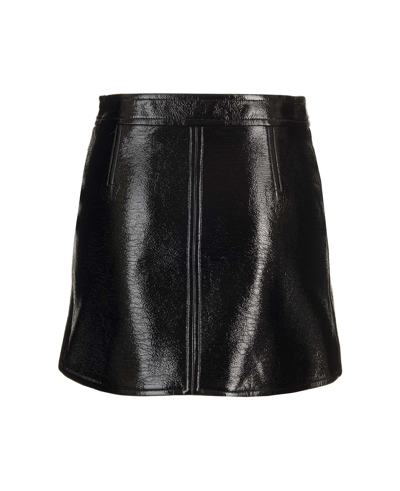 Courrèges Vinyl Mini Skirt - Black