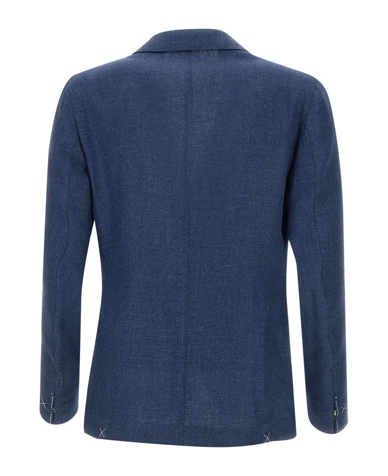 Eleventy Linen, Wool And Silk Blazer - BLUE