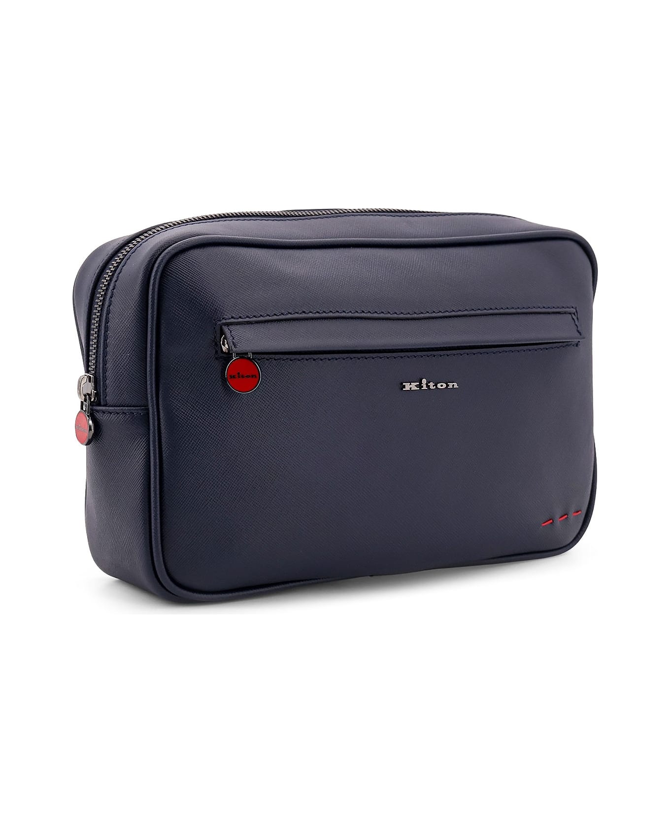 Kiton Leather Clutch - Blue