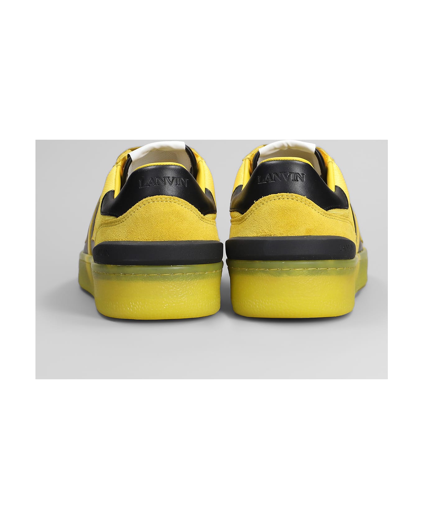 Lanvin Clay Sneakers In Yellow Suede And Fabric - yellow