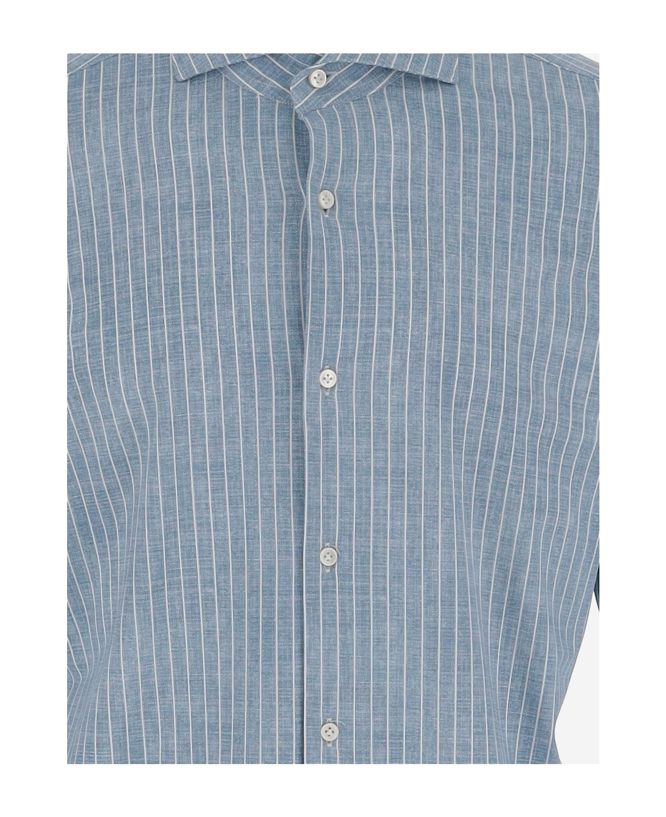 Brian Dales Classic Striped Shirt - Blue