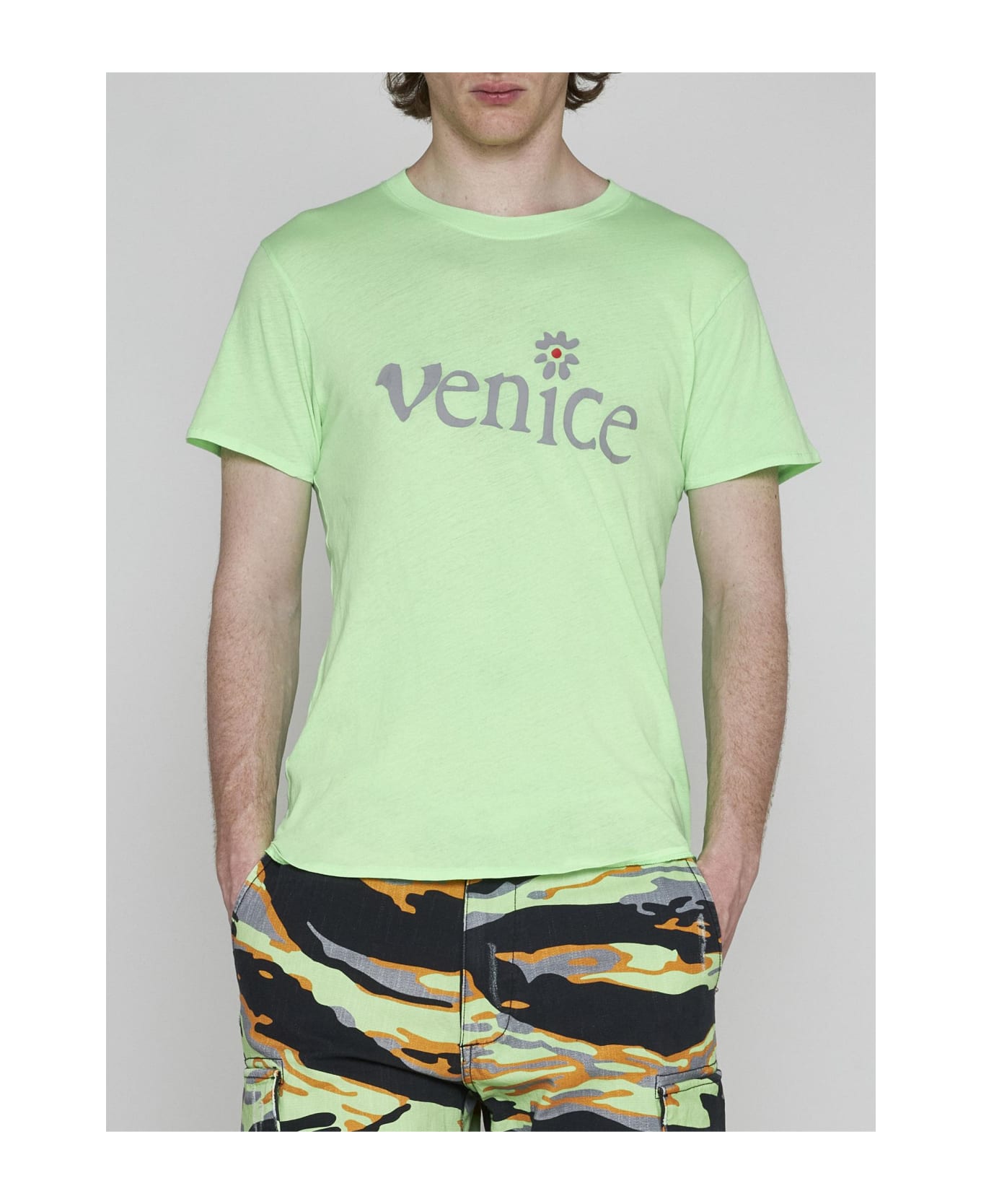 トップス ERL VENICE Green ERL Unisex Venice Knit T-Shirt | SVD