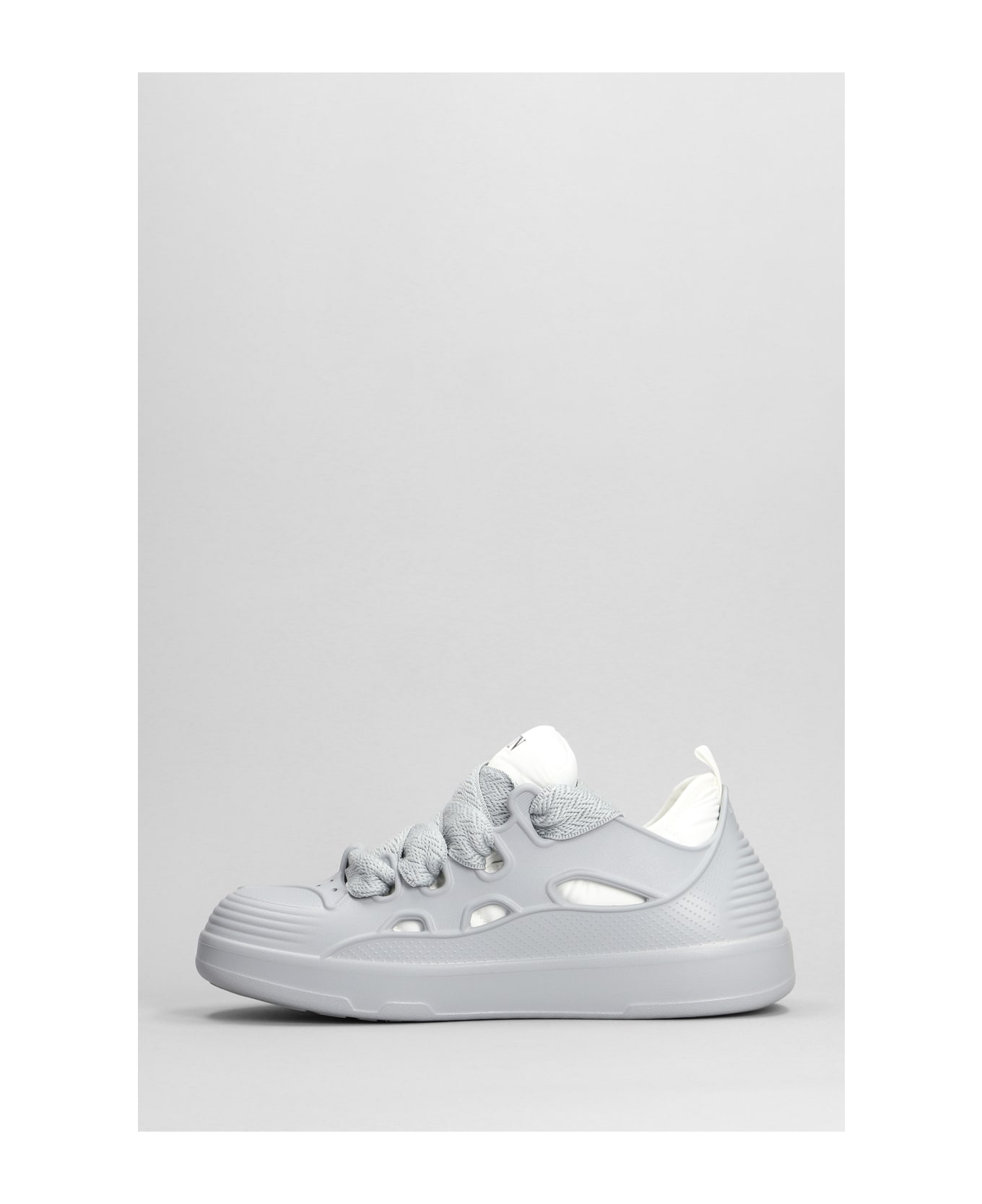 Lanvin Curb Block Sneakers In Grey Polyethylene - Pearl Grey