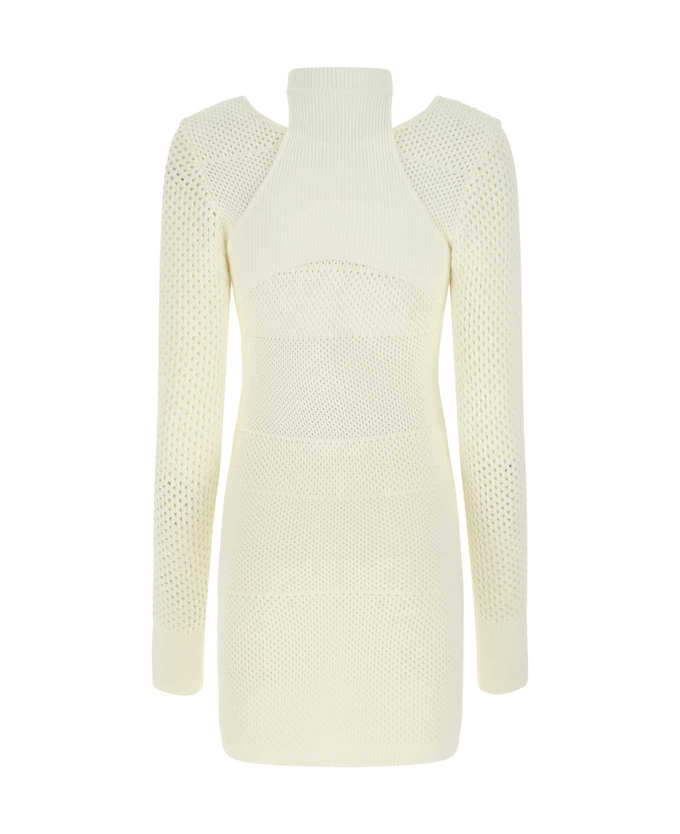 ANDREĀDAMO Ivory Stretch Viscose Blend Dress - 0474