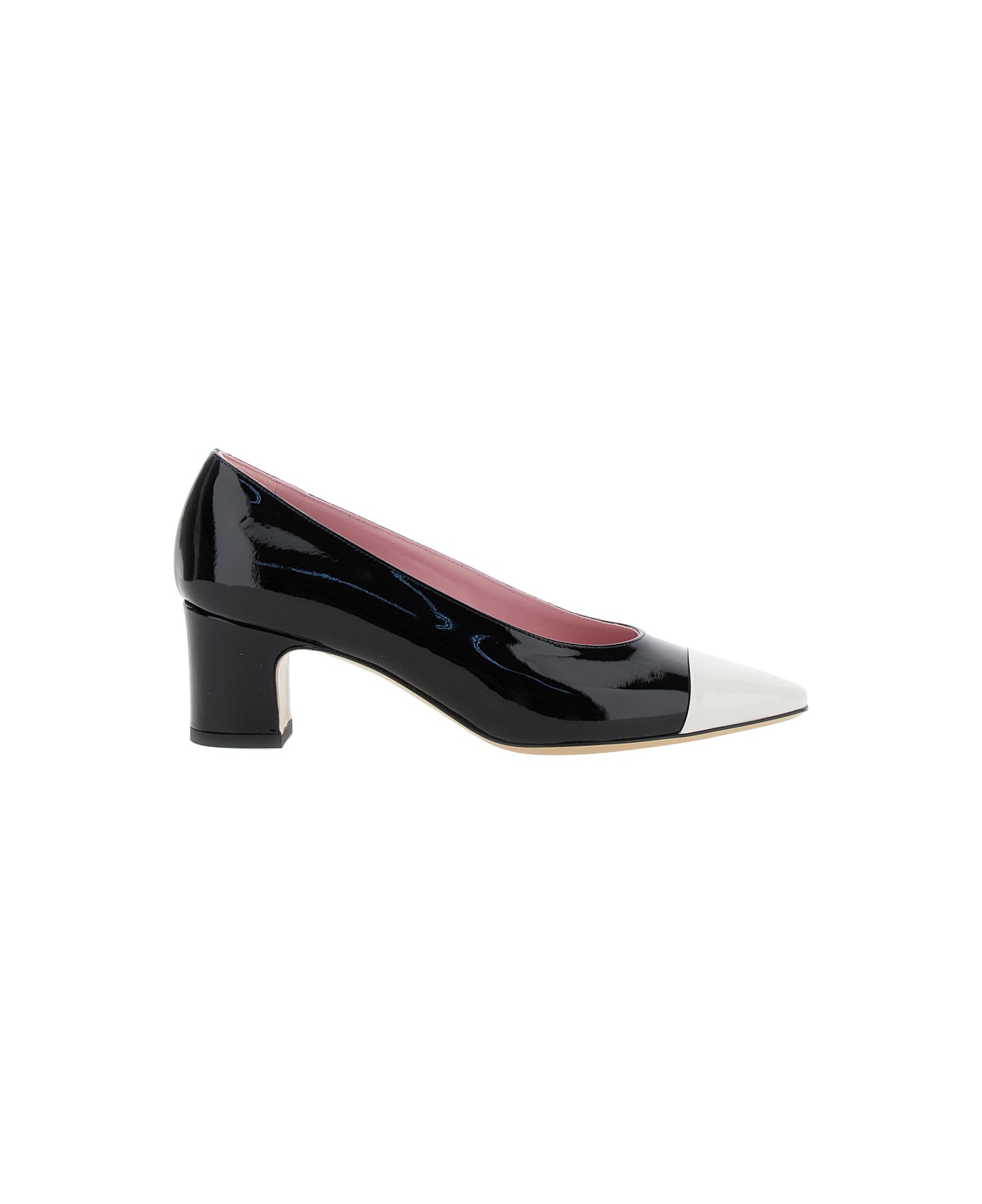 Carel 'edith' Black Pumps With Contrasting Toe In Leather Woman - Black