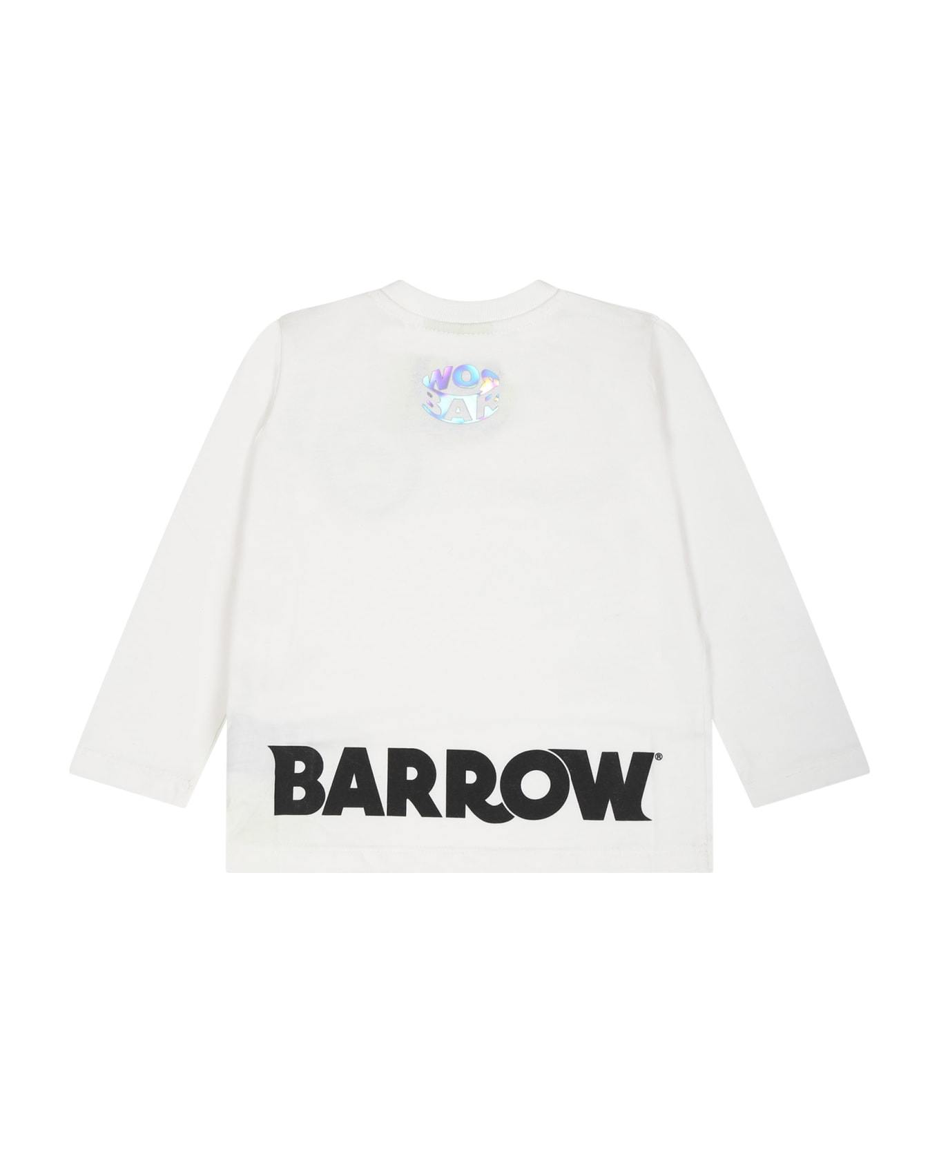 Barrow White T-shirt For Baby Kids With Logo And Smiley - White Tシャツ＆ポロシャツ