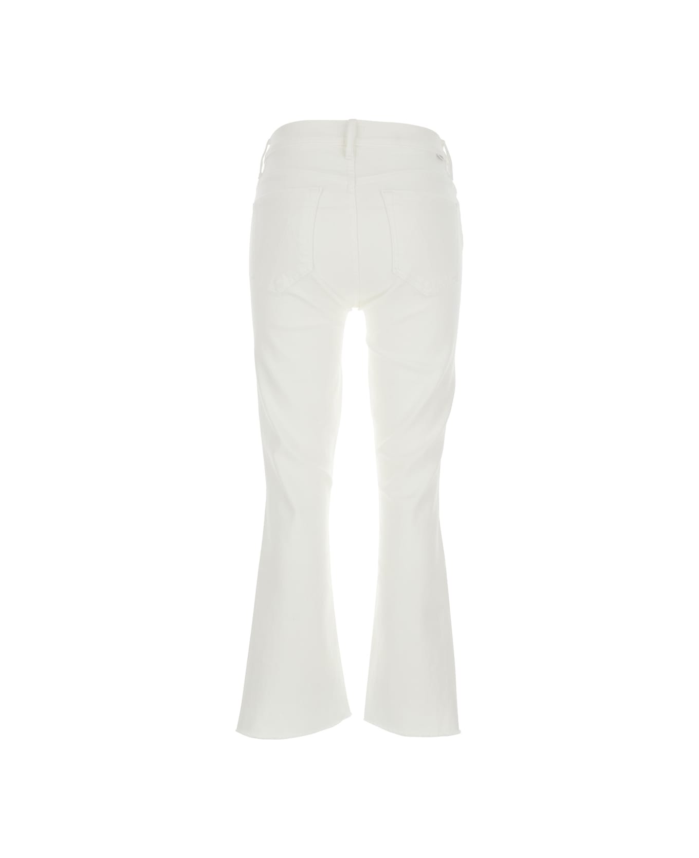 Mother The Insider Crop Step Fray - White