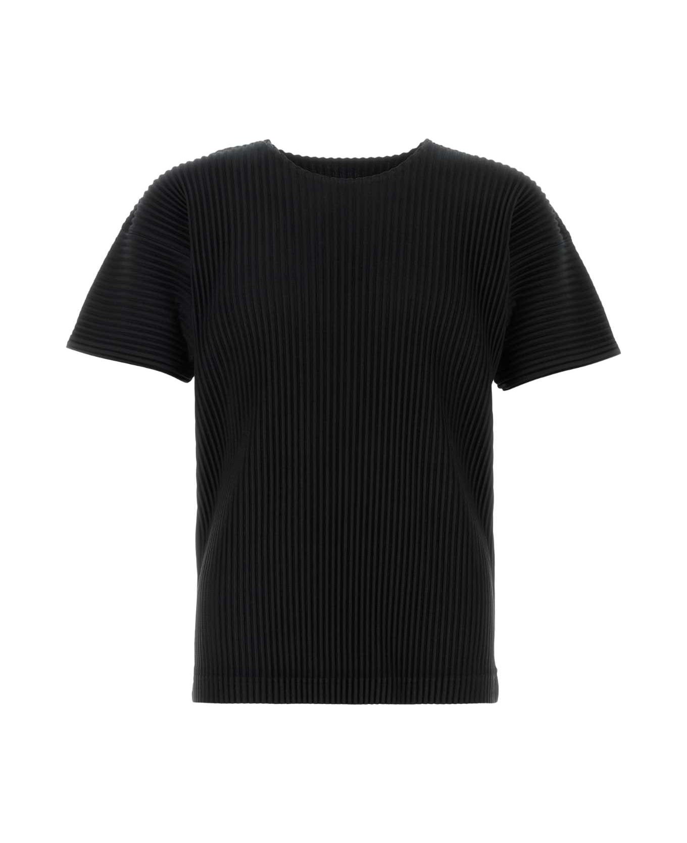 Homme Plissé Issey Miyake Black Polyester T-shirt - BLACK