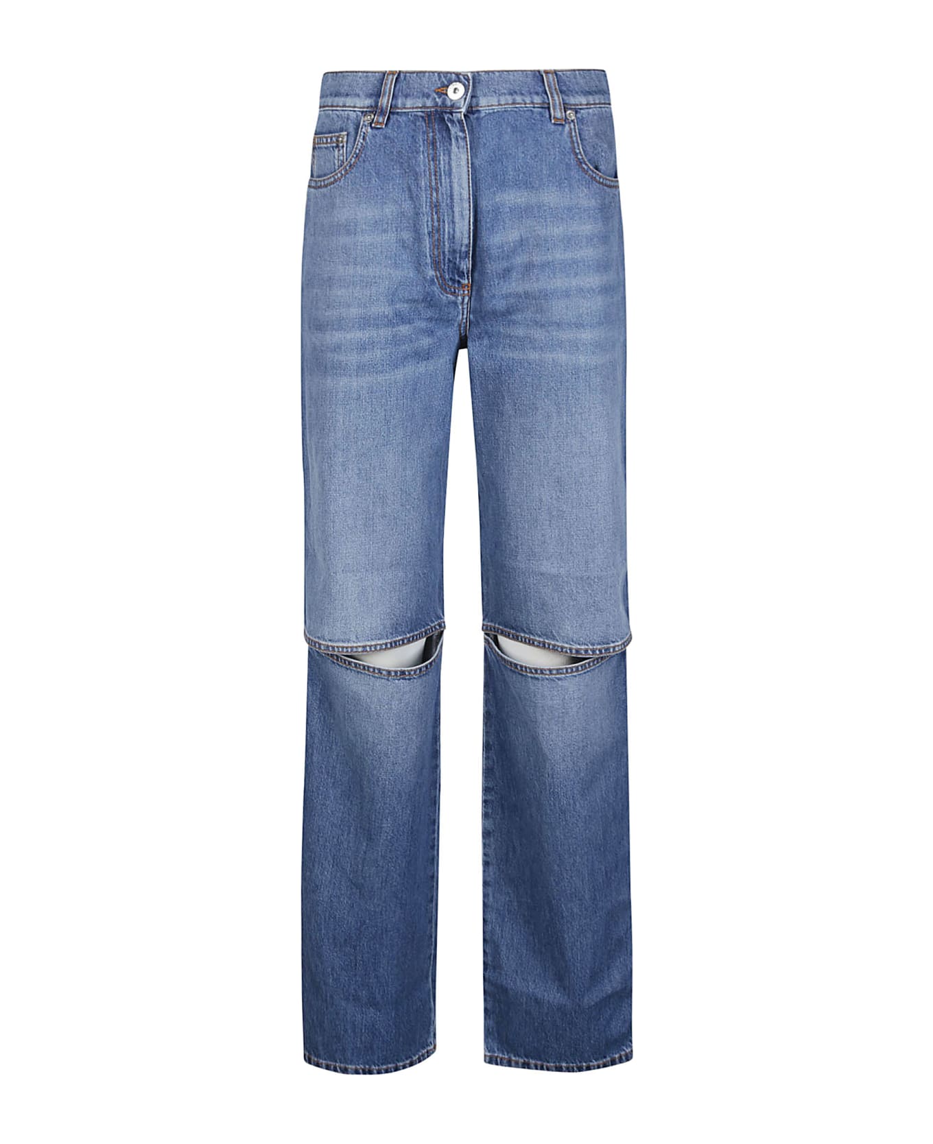 J.W. Anderson Cut Out Knee Bootcut Jeans - Light Blue