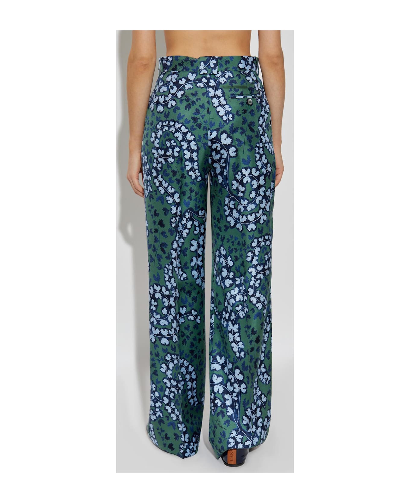 Lanvin Silk Pleated Pants - Multicolore
