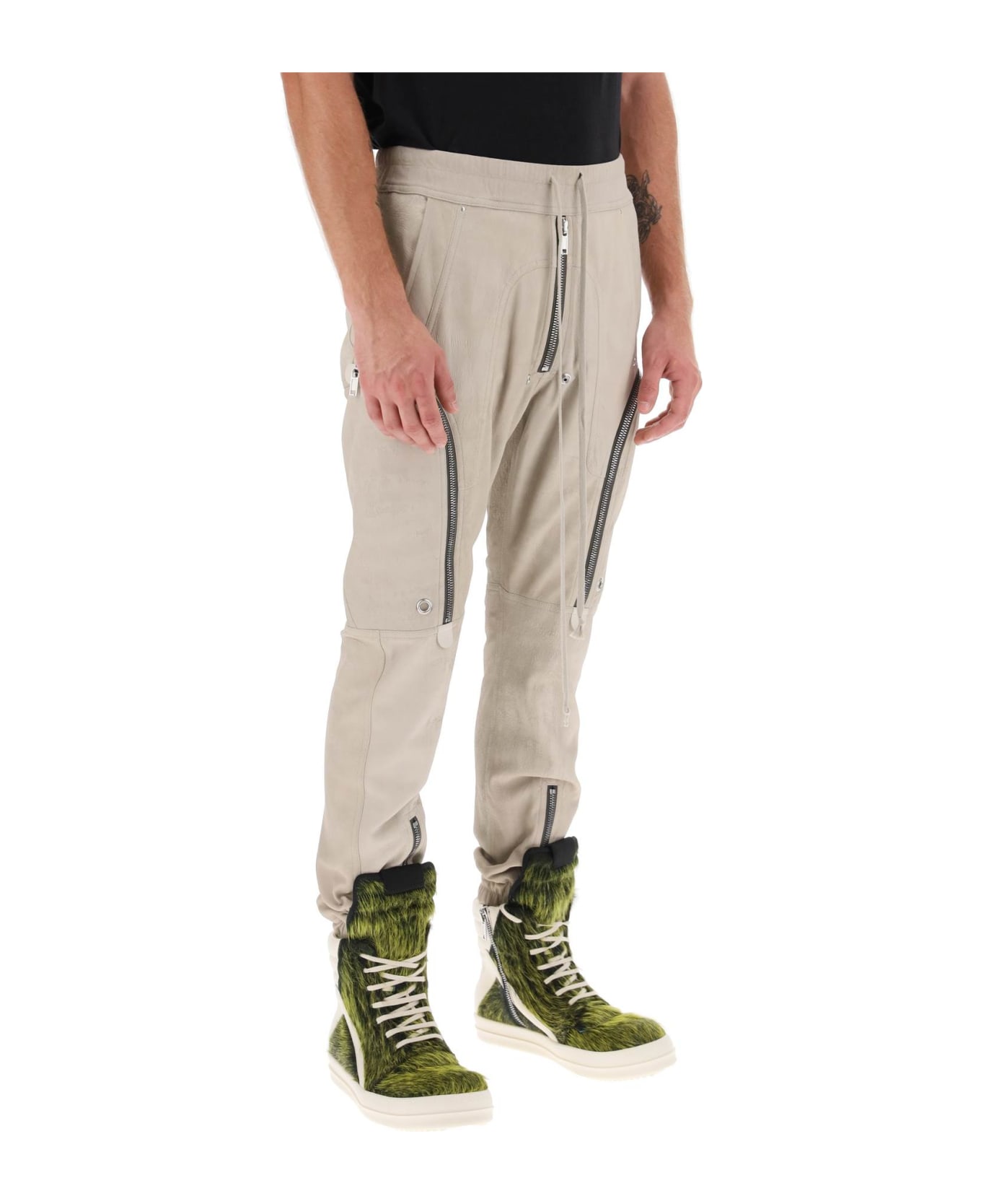 Rick Owens 'bauhaus' Lamb Leather Pants - PEARL (Beige)