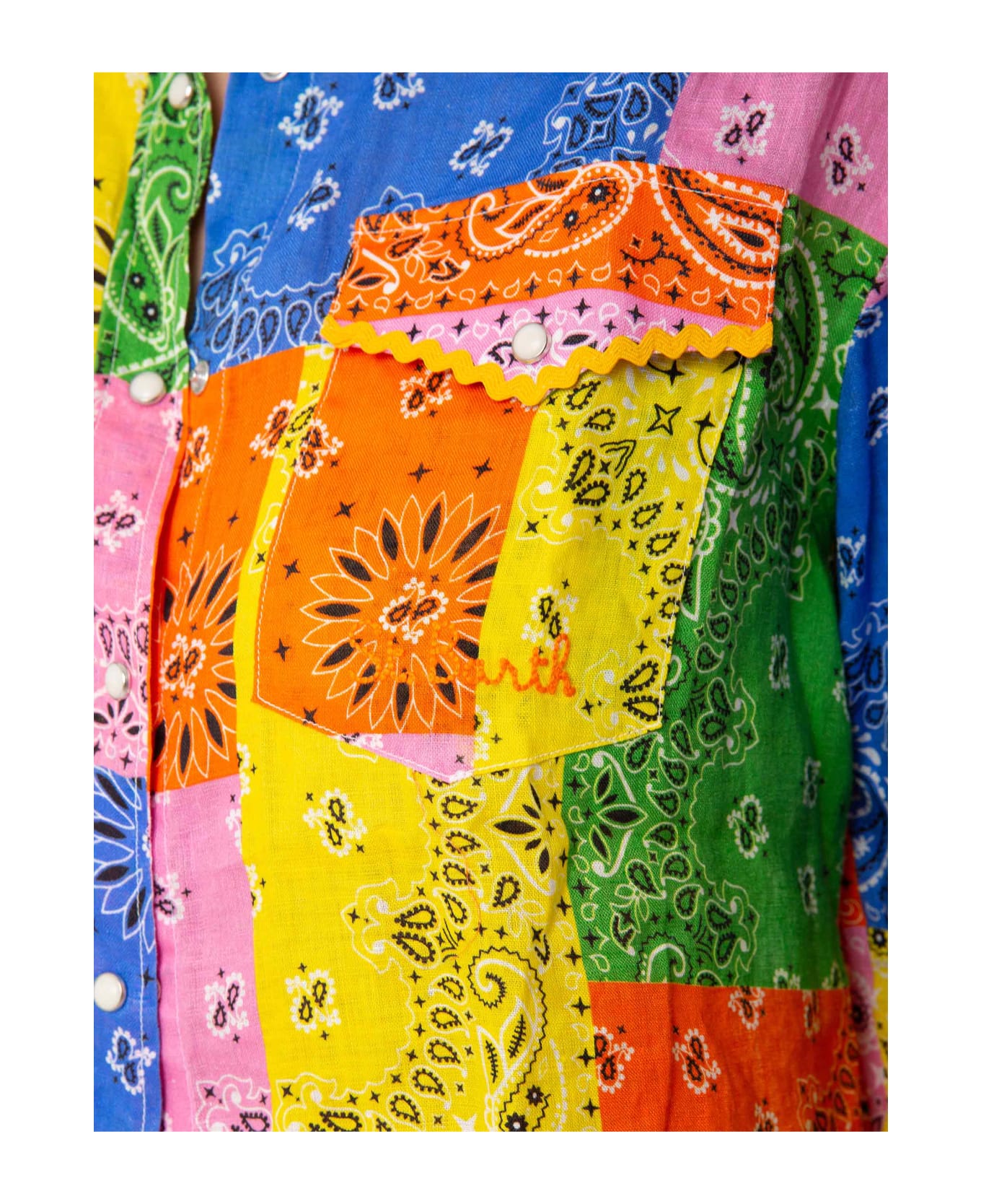 MC2 Saint Barth Multicolour Bandanna Print Linen Shirt - MULTICOLOR