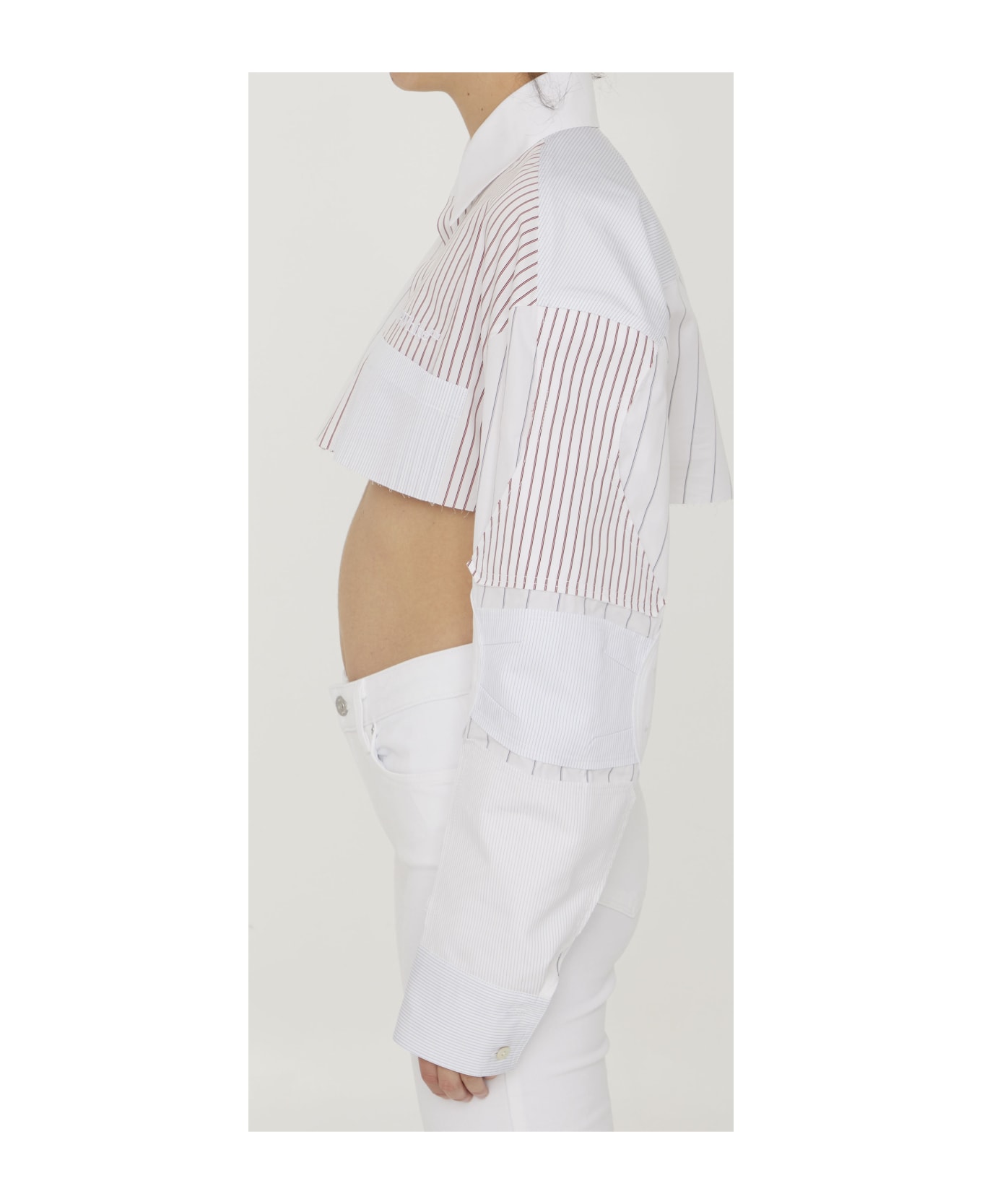 Off-White Motorcycle Crop Shirt - WHITE MULTI シャツ