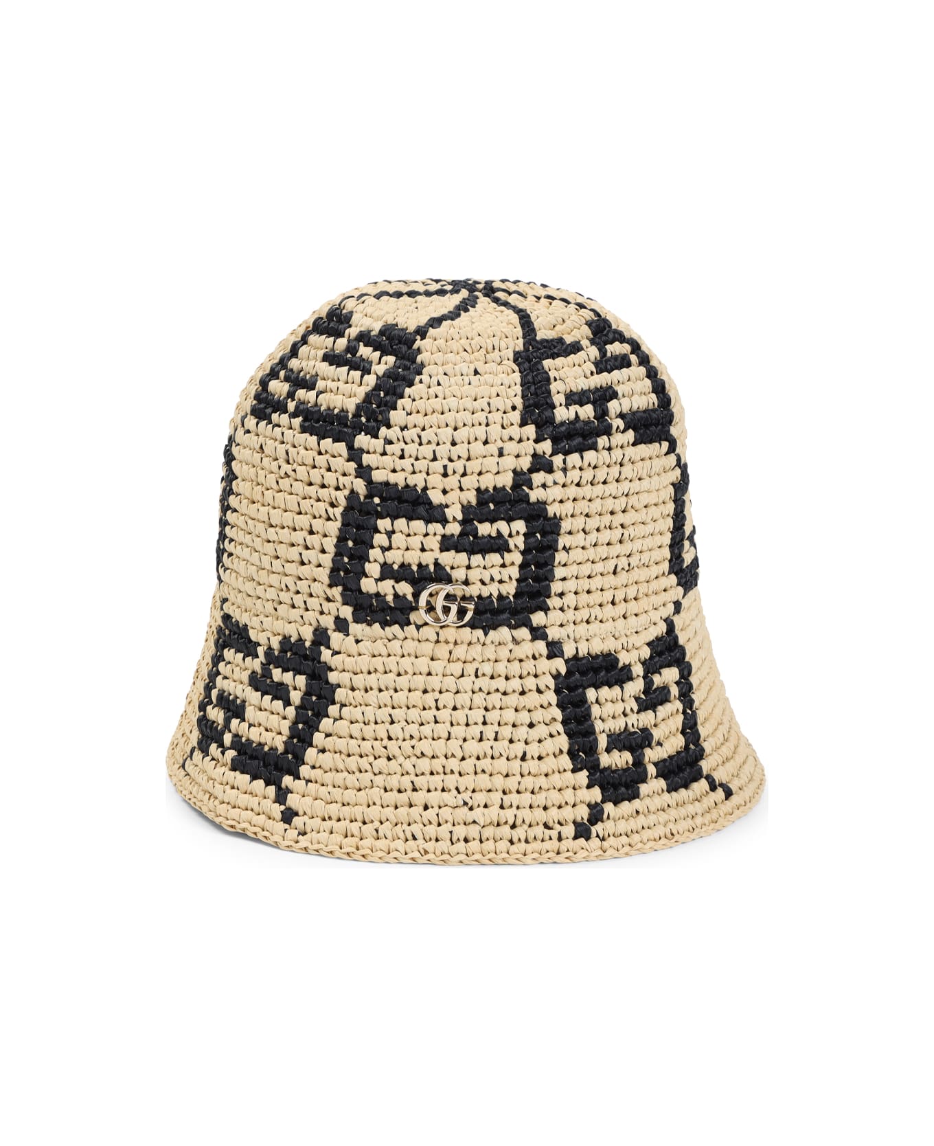 Gucci Gg Raffia Hat - Natural Black