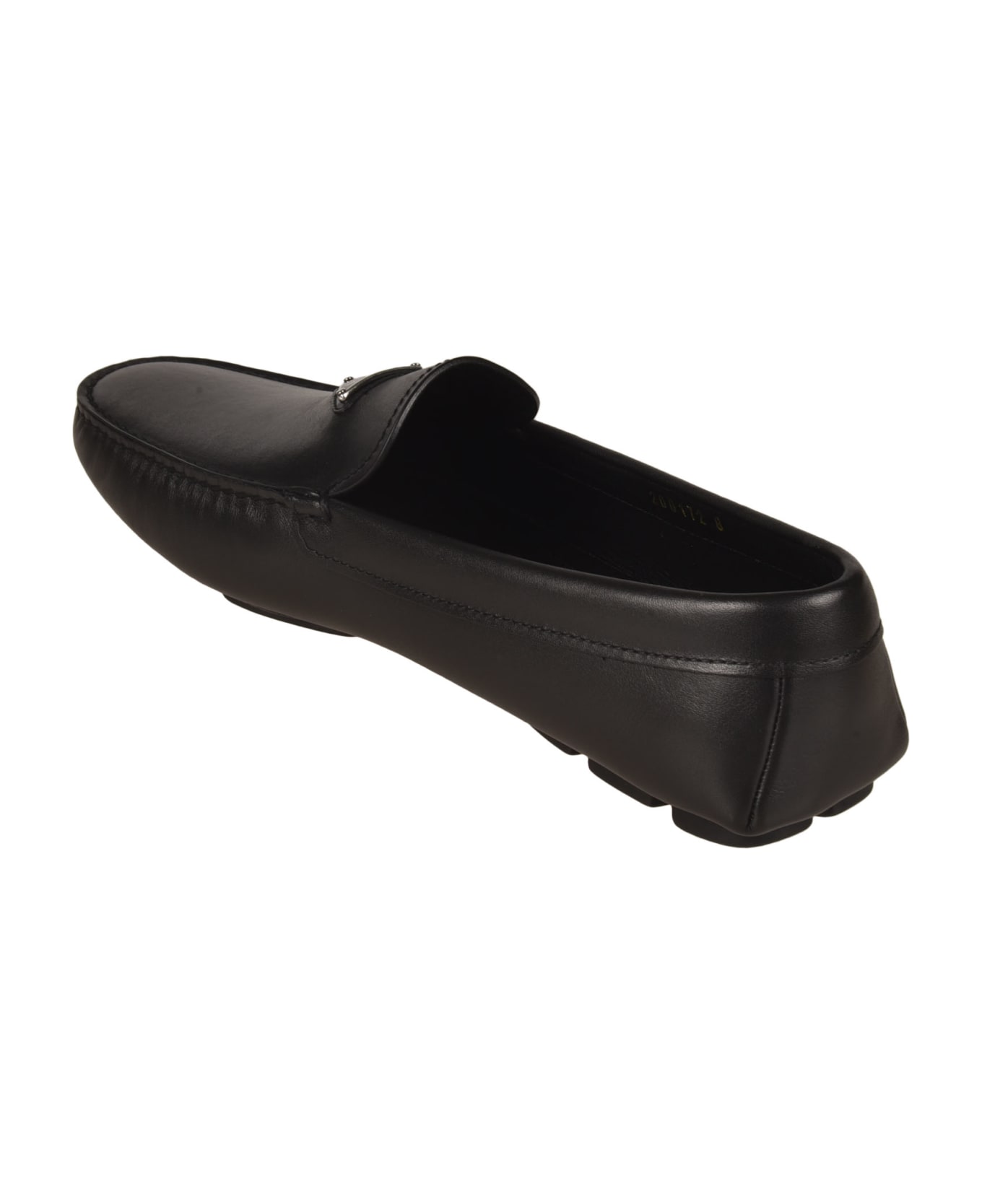 Prada Logo Plaque Loafers - Black ローファー＆デッキシューズ
