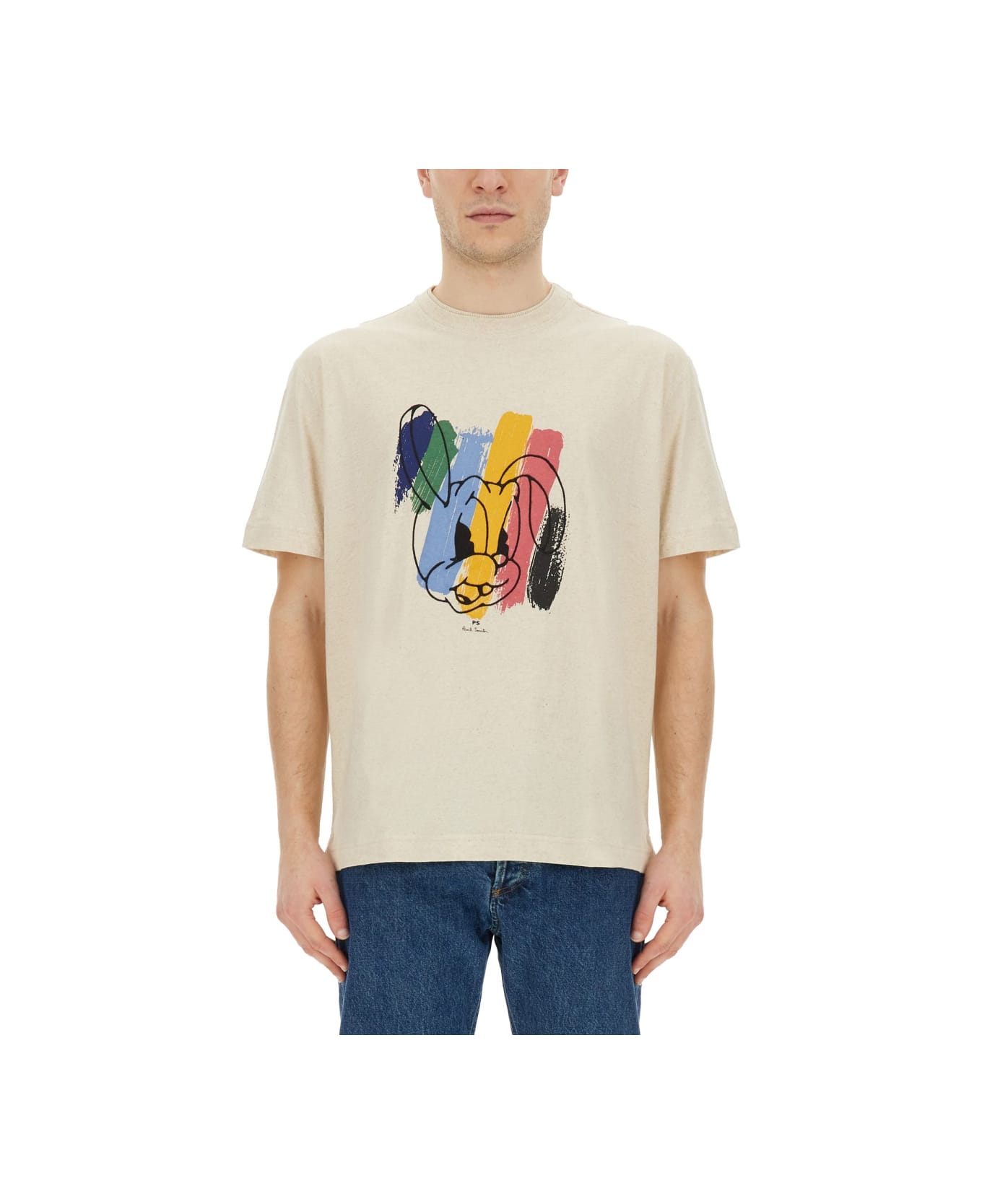 PS by Paul Smith "rabbit" T-shirt - BEIGE シャツ
