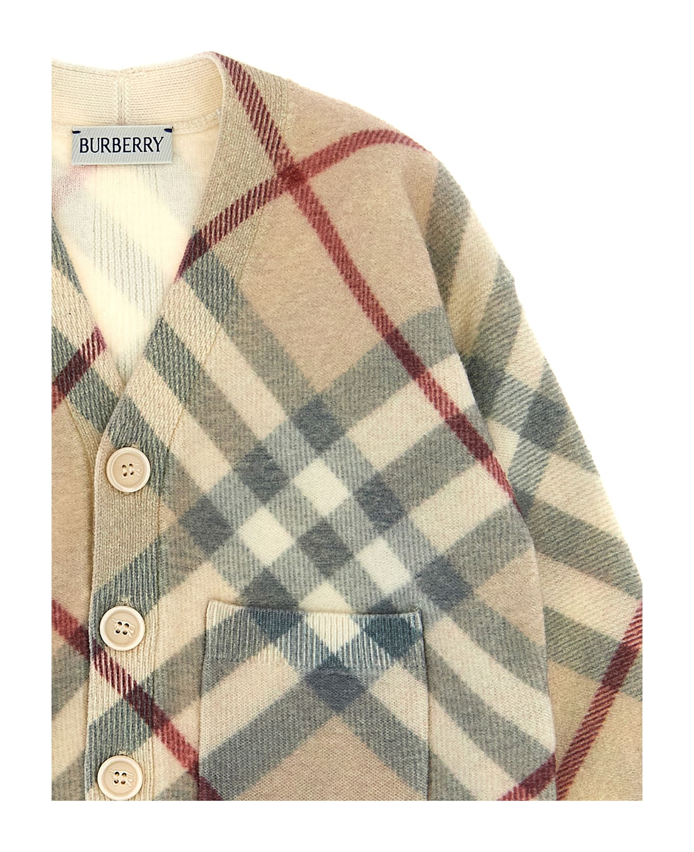 Burberry Check Cardigan - Beige