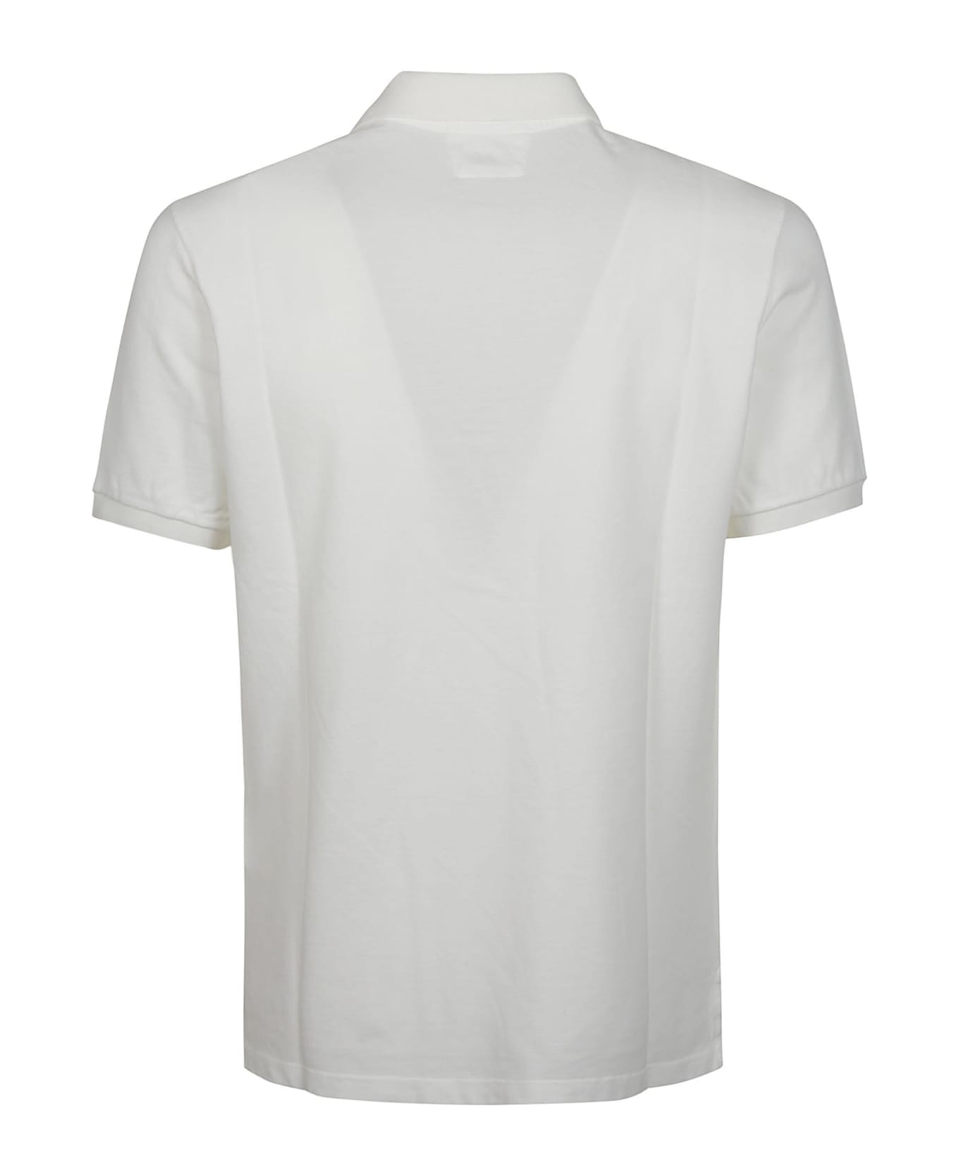 C.P. Company 24/1 Piquet Gament Dyed Short Sleeve Polo Shirt - Gauze White