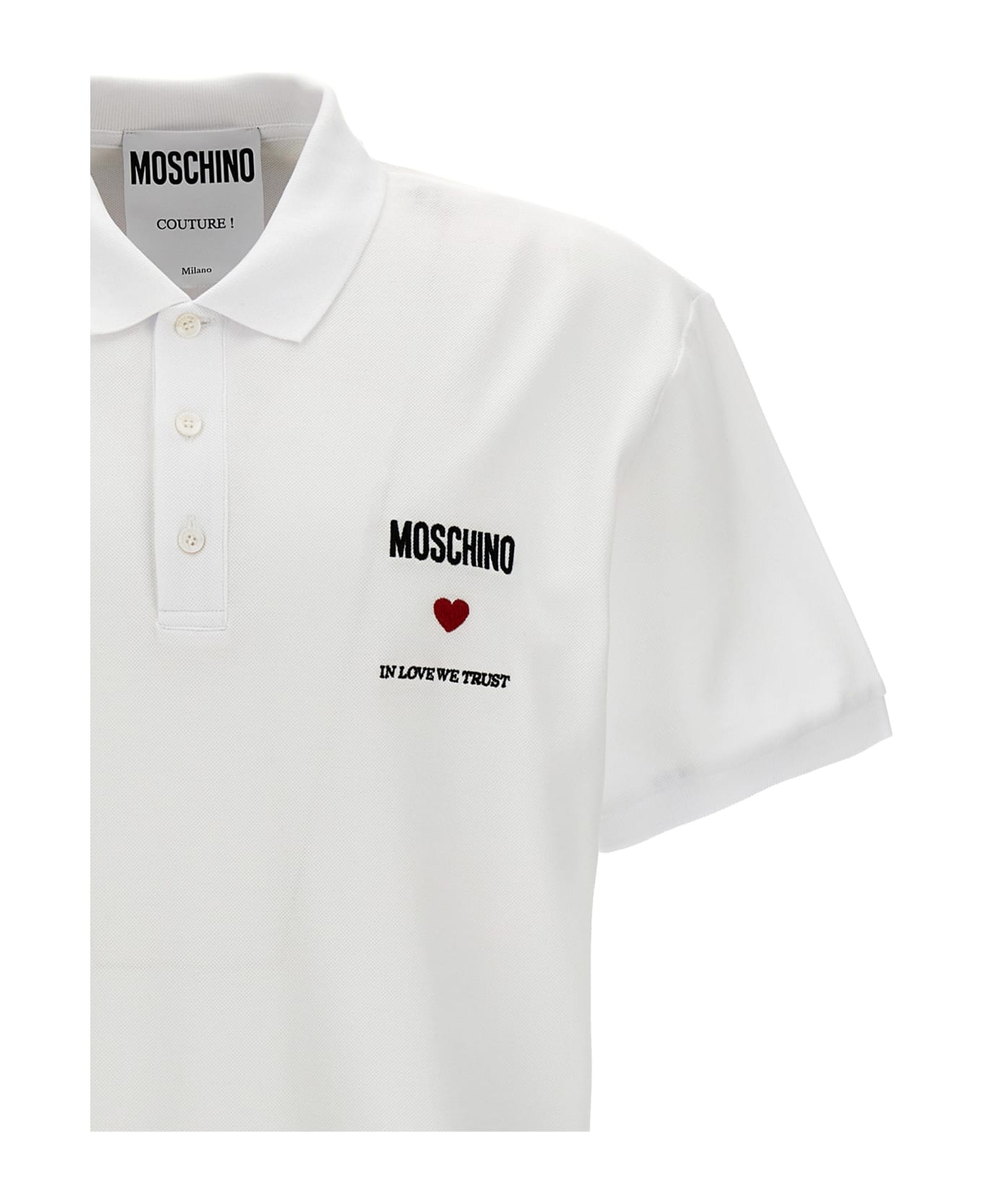 Moschino 'in Love We Trust' Polo Shirt - White ポロシャツ