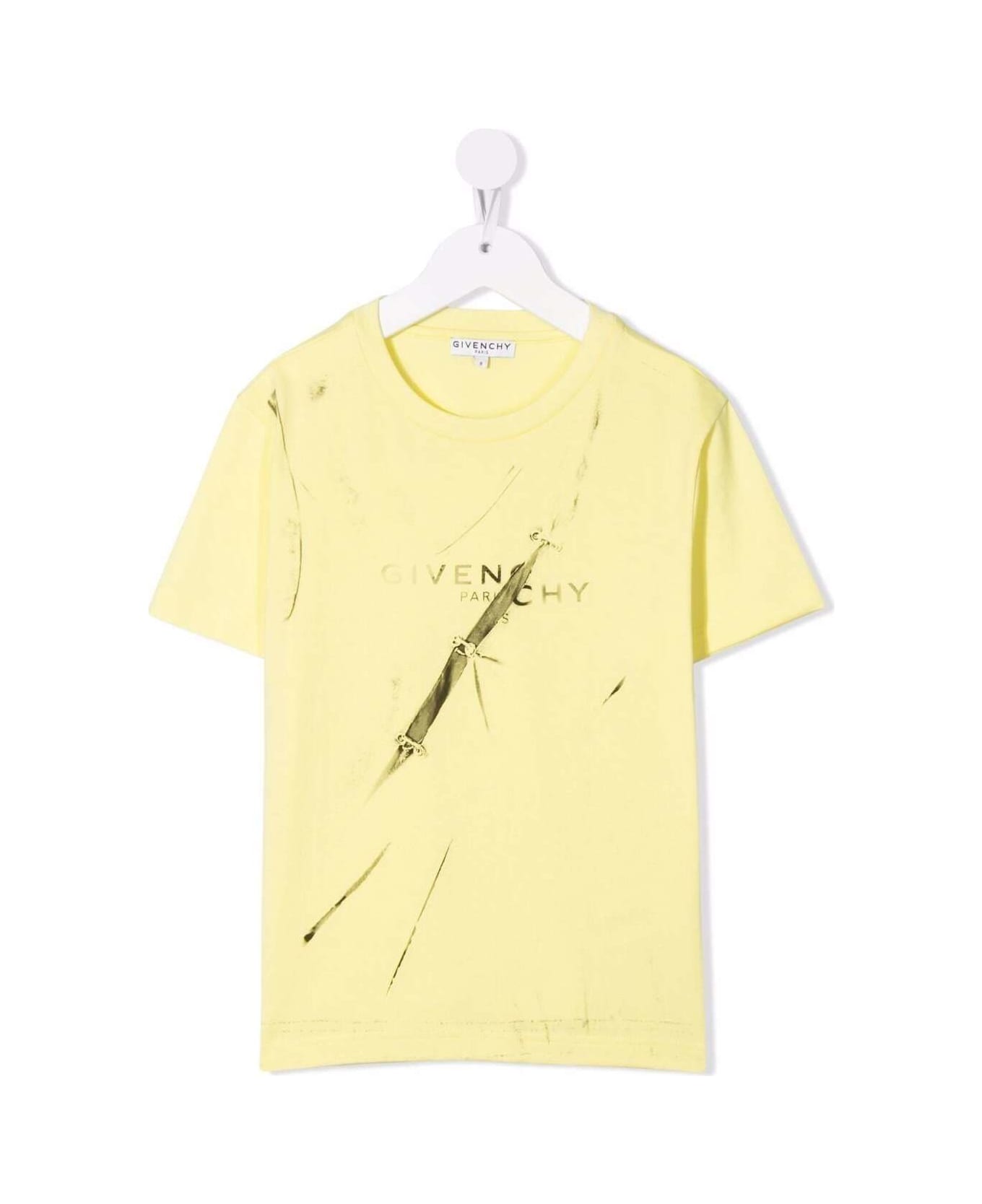 Givenchy Boy's Yellow Cotton T-shirt With Logo - Yellow