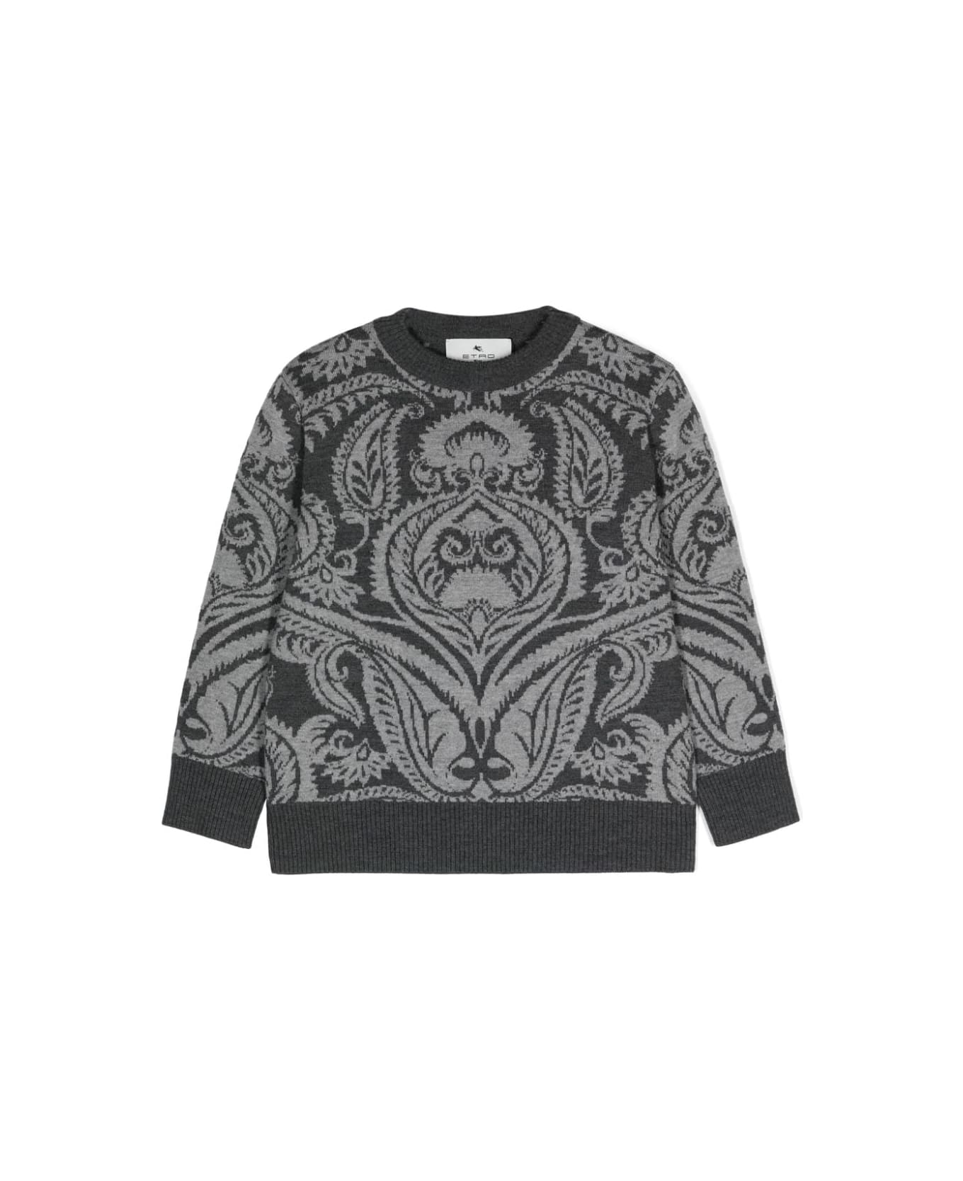 Etro Maglione Con Motivo Jacquard - Gray