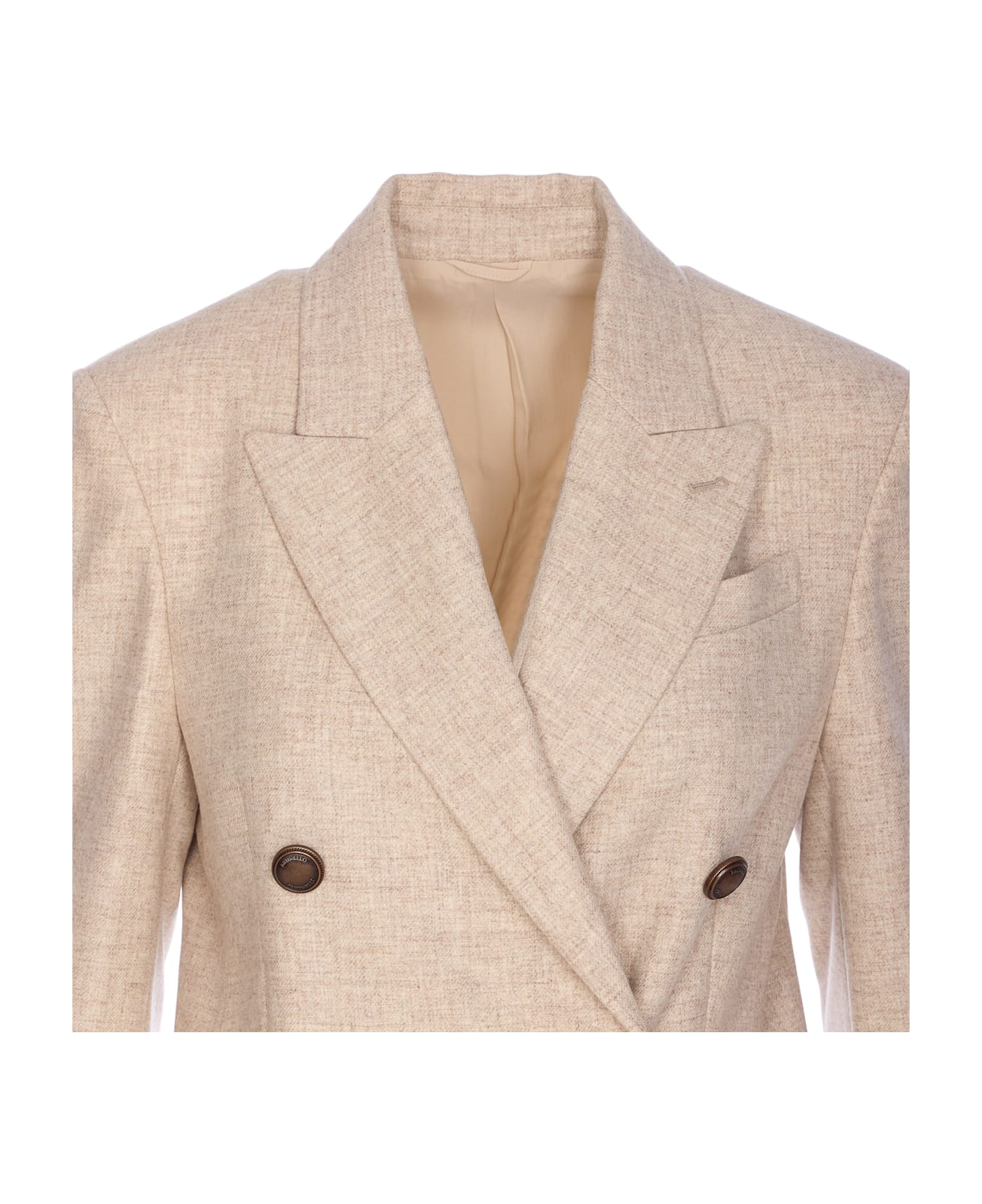 Brunello Cucinelli Double Breasted Jacket - Beige