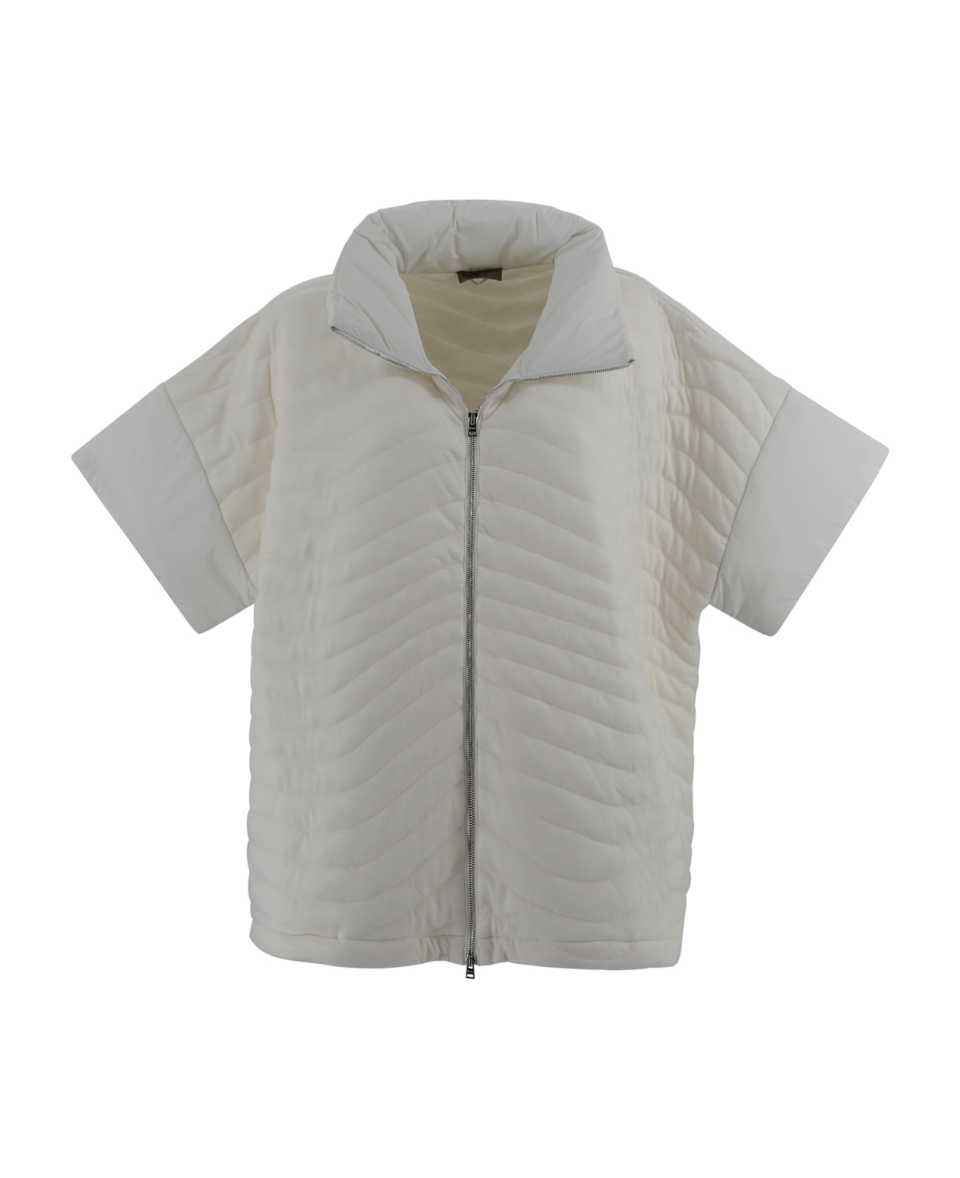 Herno Short-sleeved Padded Poncho - White