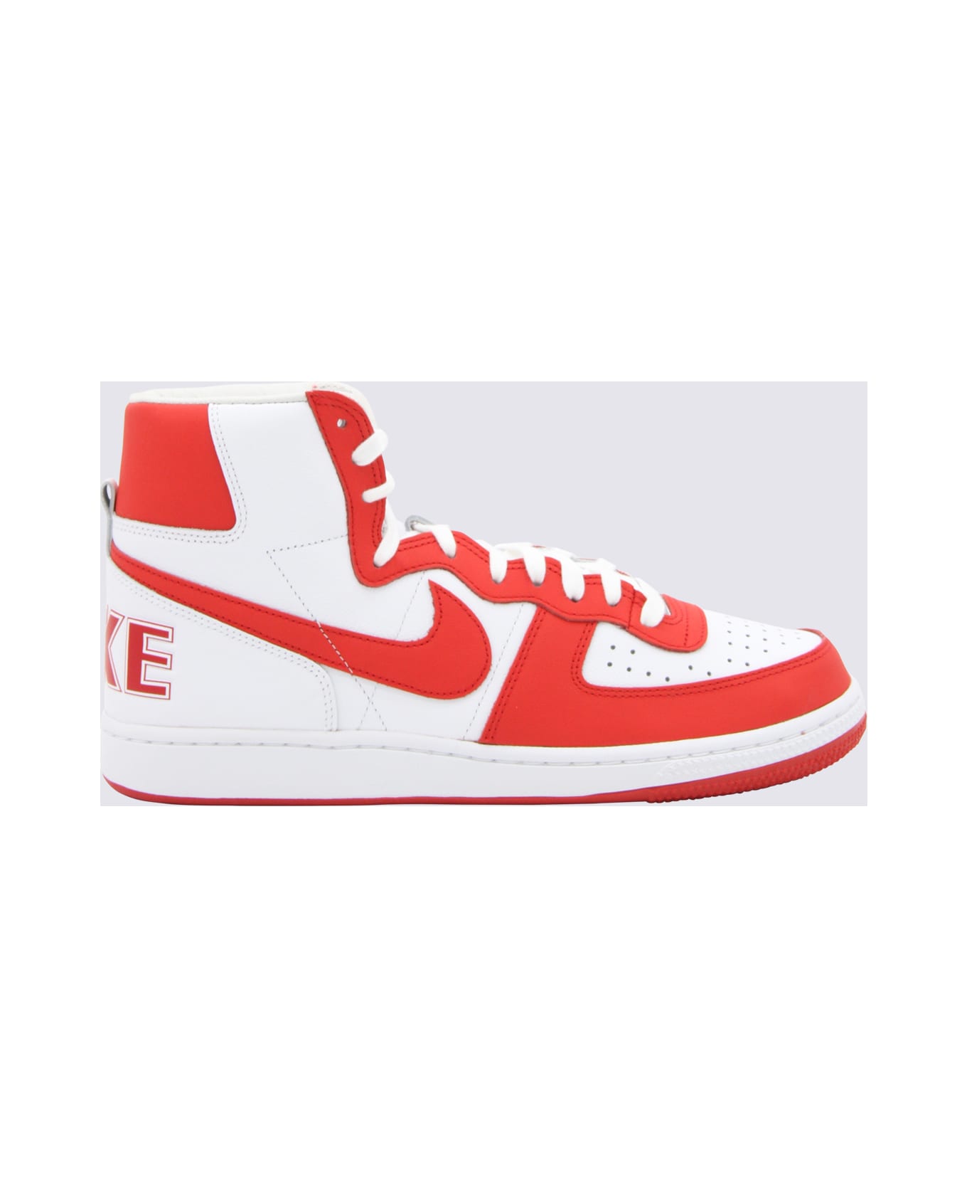 Comme des Garçons White And Red Leather Sneakers - Red