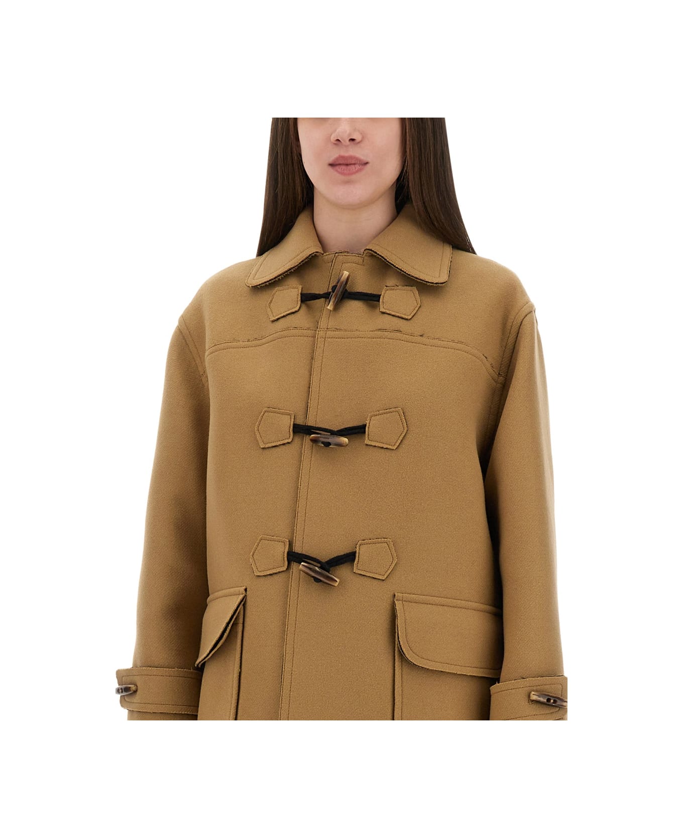 M05CH1N0 Jeans Duffle Jacket - BEIGE