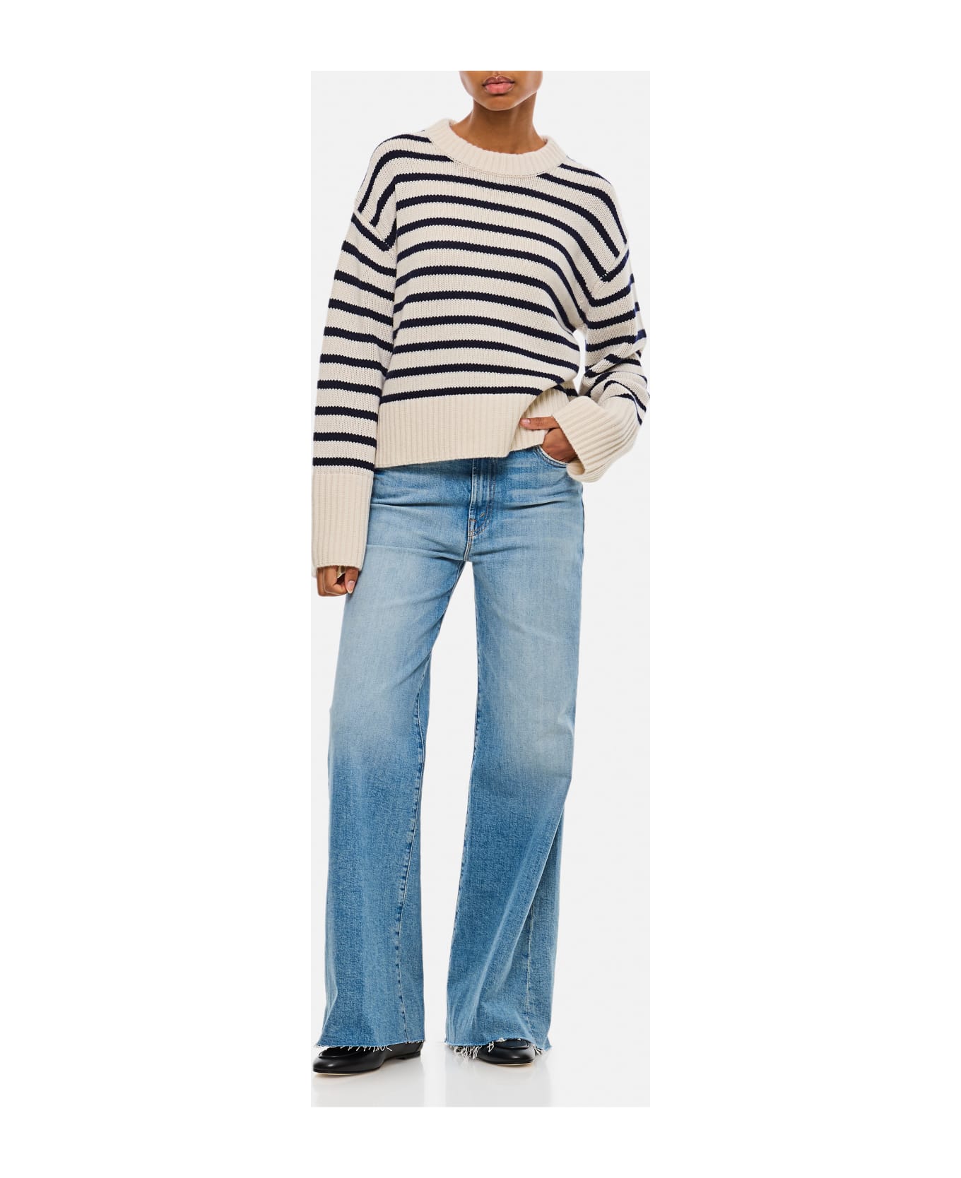 Lisa Yang Sony Stripes Cashmere Sweater - NEUTRALS/BLUE