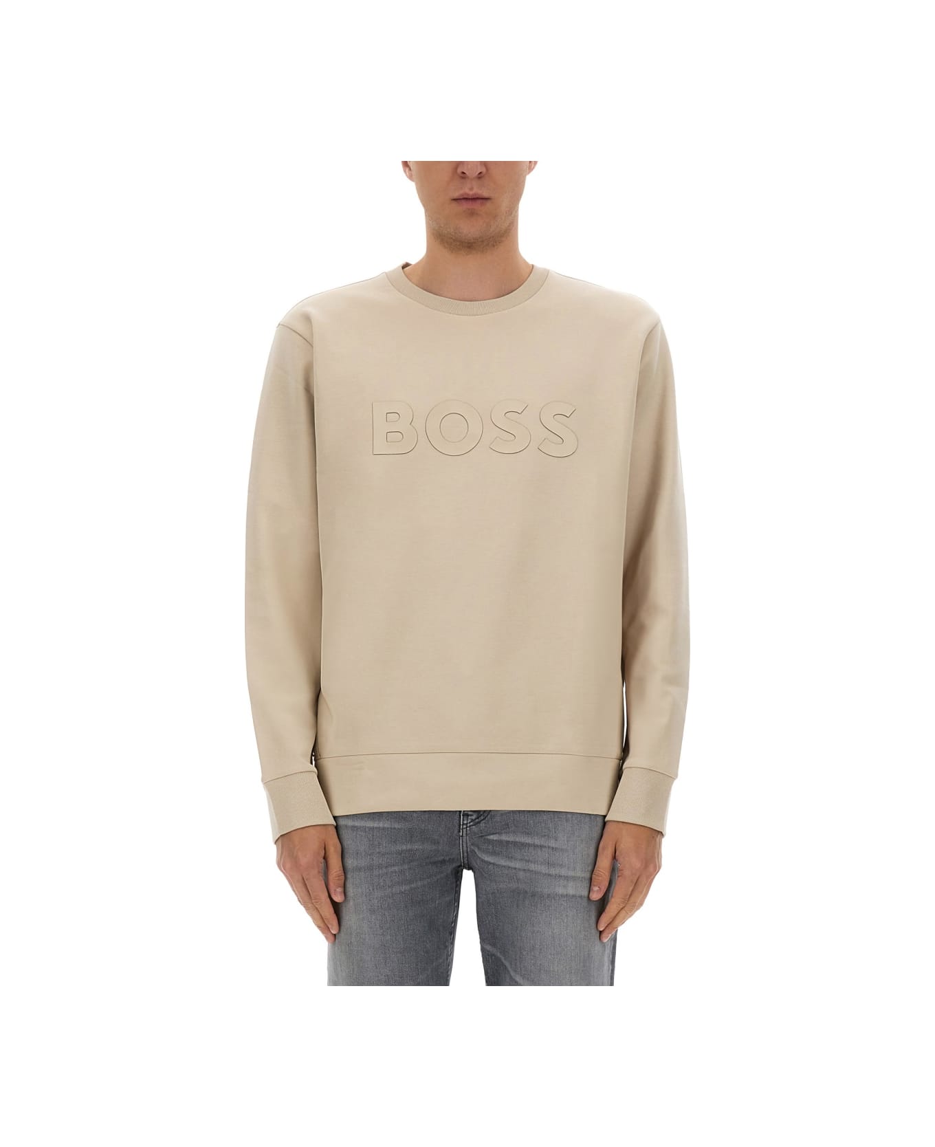 Hugo Boss "salbo" Sweatshirt - BEIGE