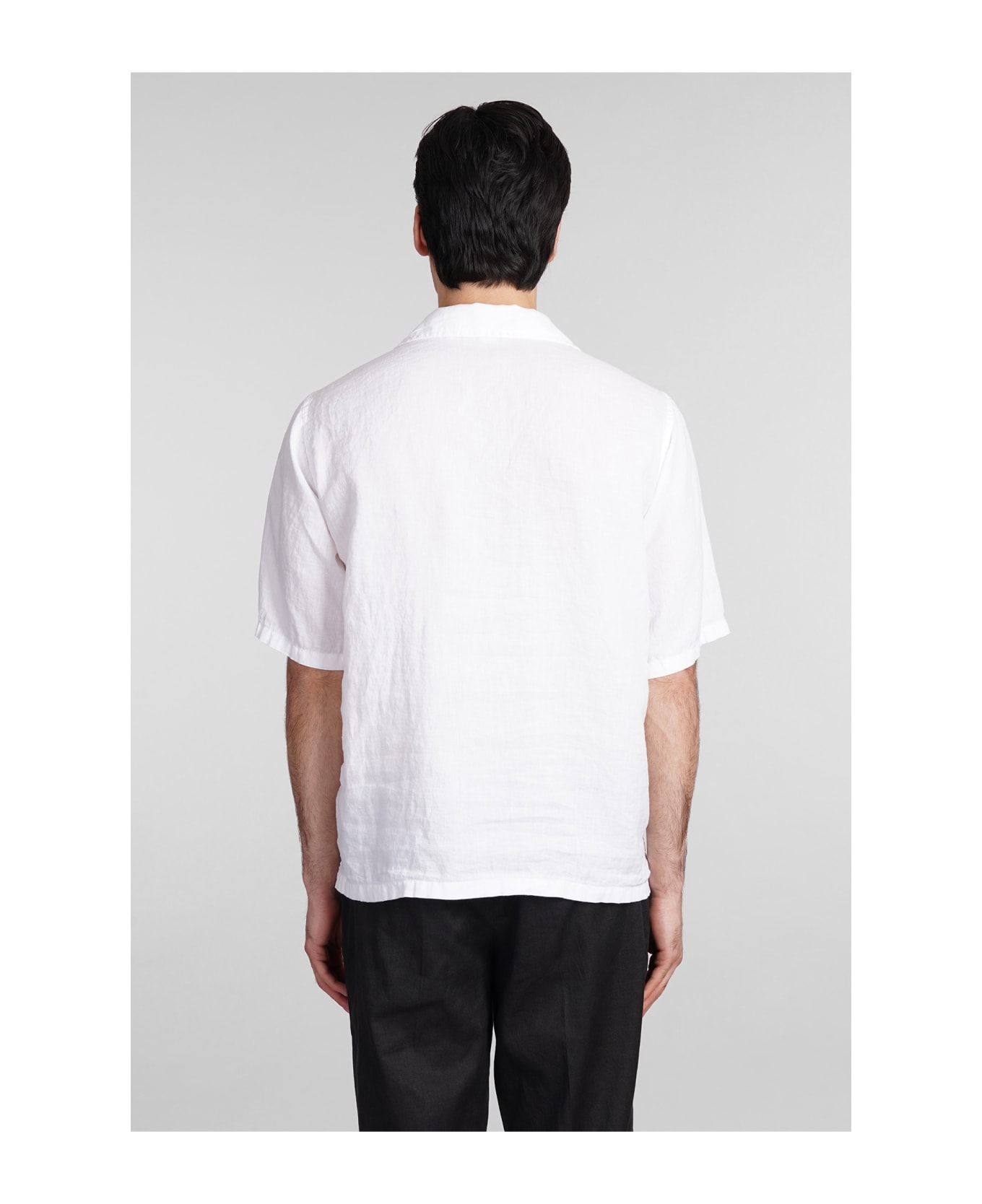 Aspesi Camicia Ago Shirt In White Linen - white