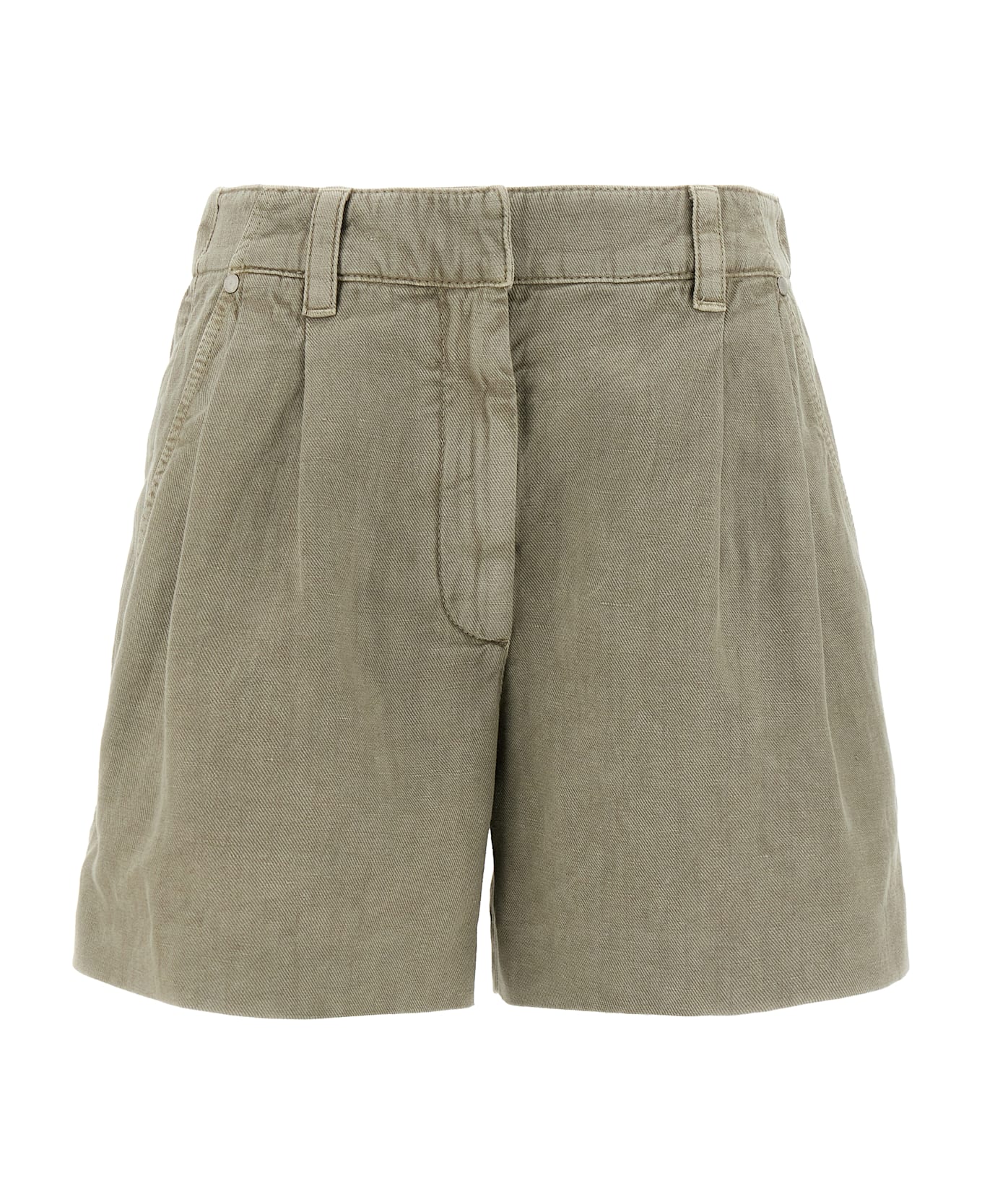 Brunello Cucinelli Linen Cotton Shorts - Green