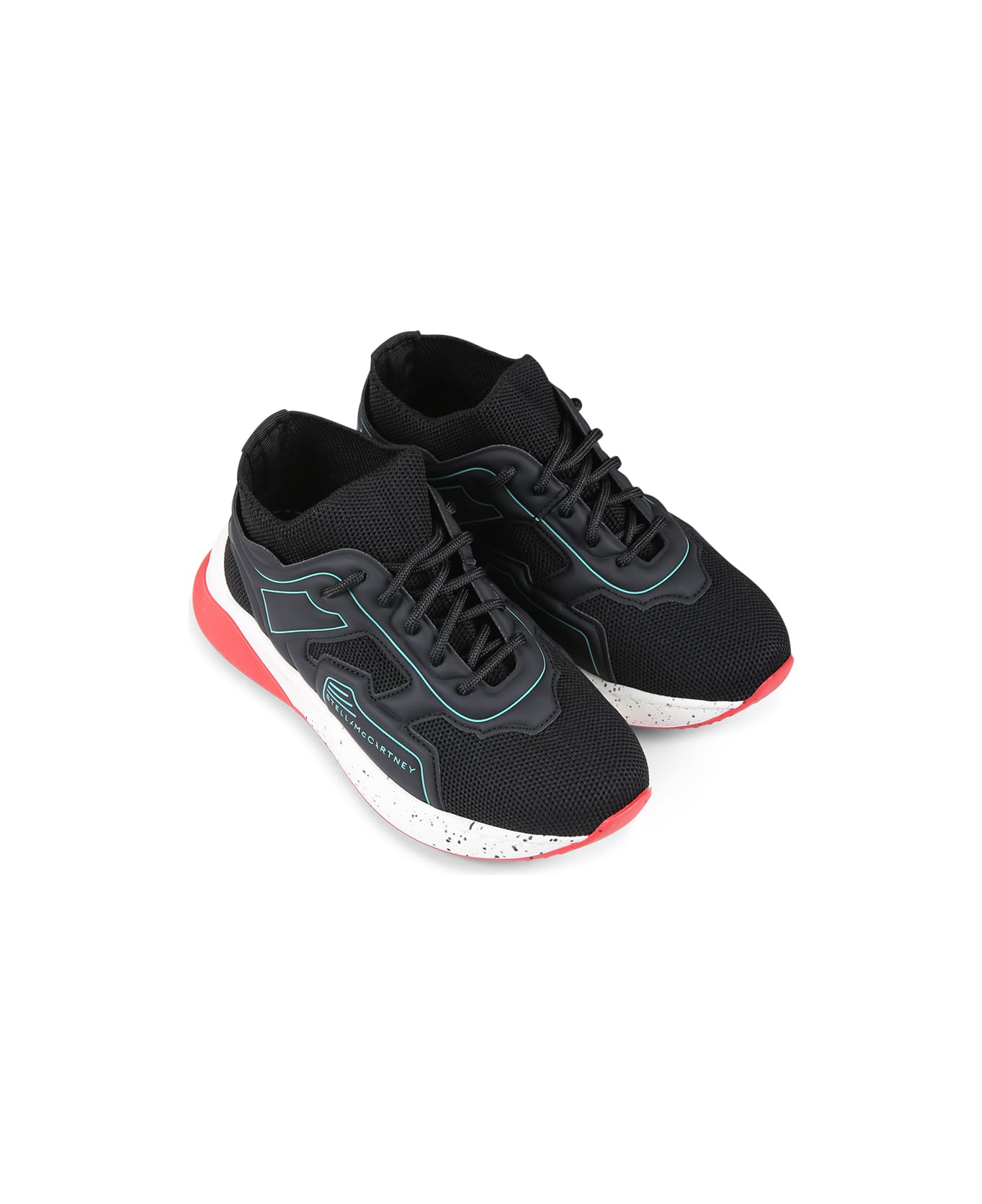 Stella McCartney Kids Black Sneakers For Boy With Logo - Black