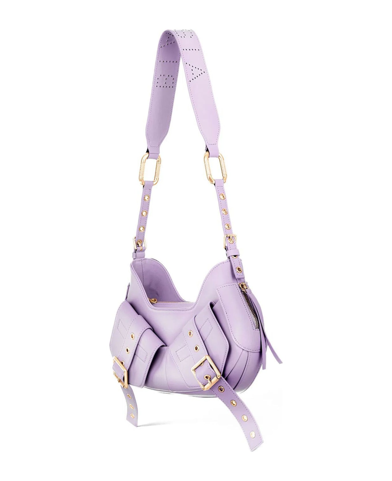 Biasia Lilac Leather Y2k Shoulder Bag - Lilla