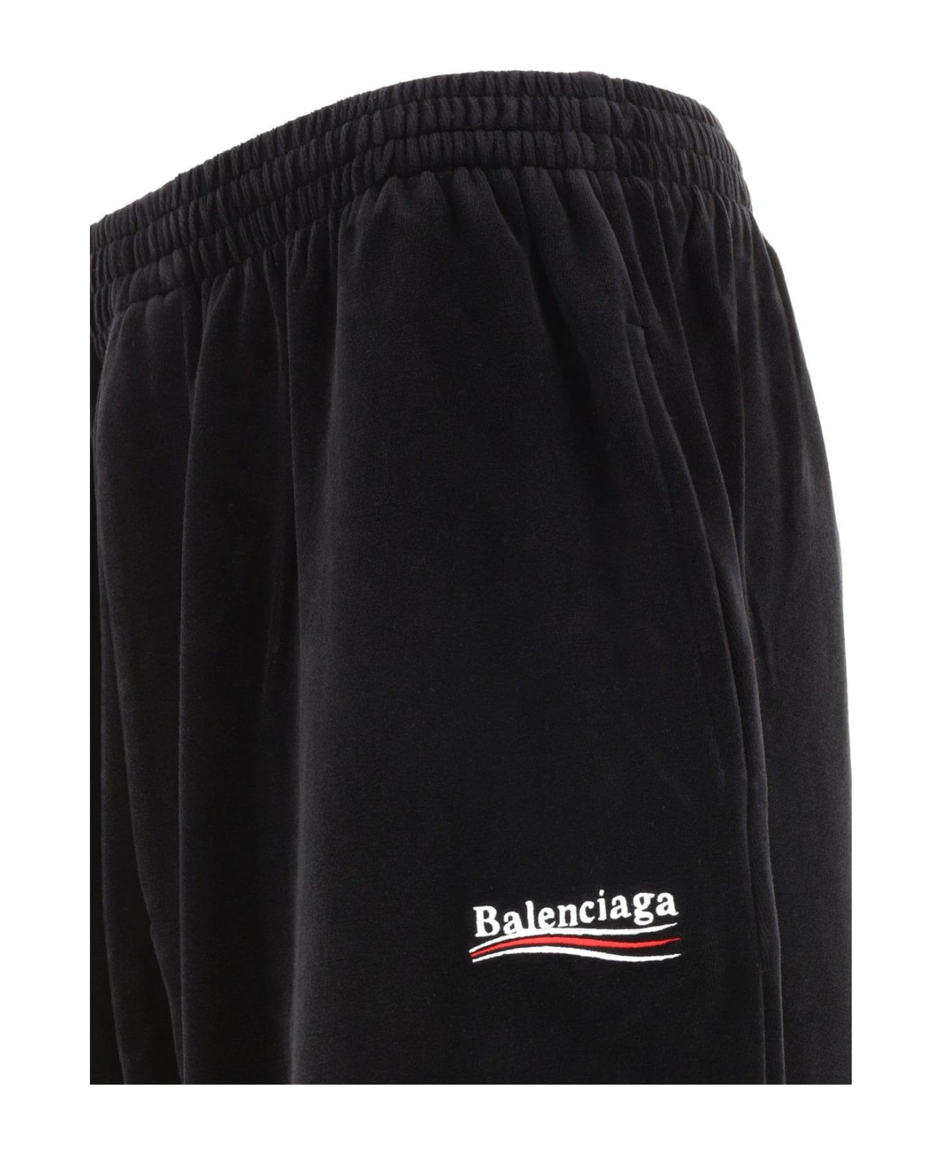 Balenciaga Logo Embroidered Track Pants - Black/white ボトムス