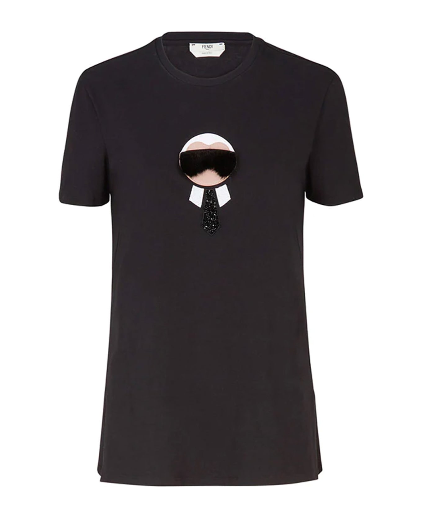 Fendi Karlito Motif T-shirt - Black