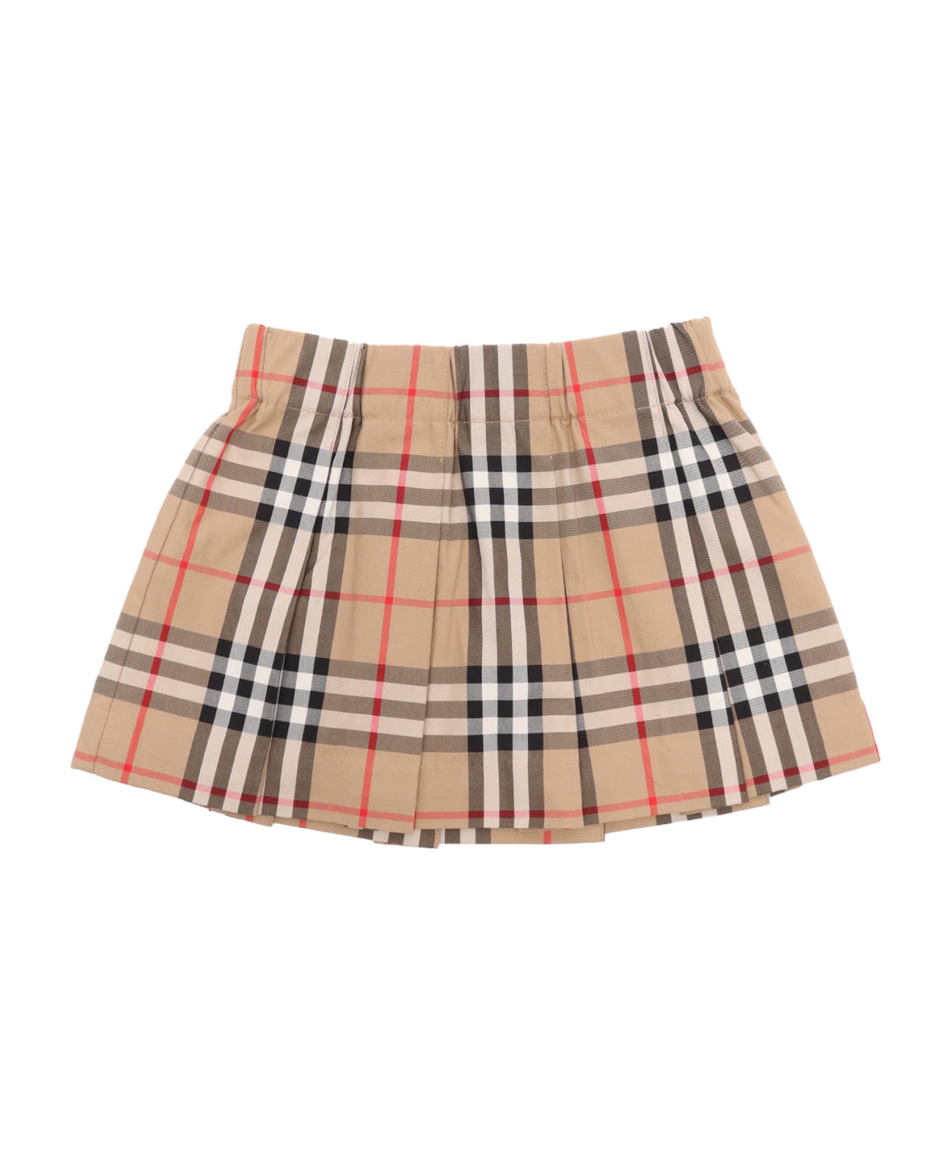 Burberry Check Pattern Skirt - BEIGE