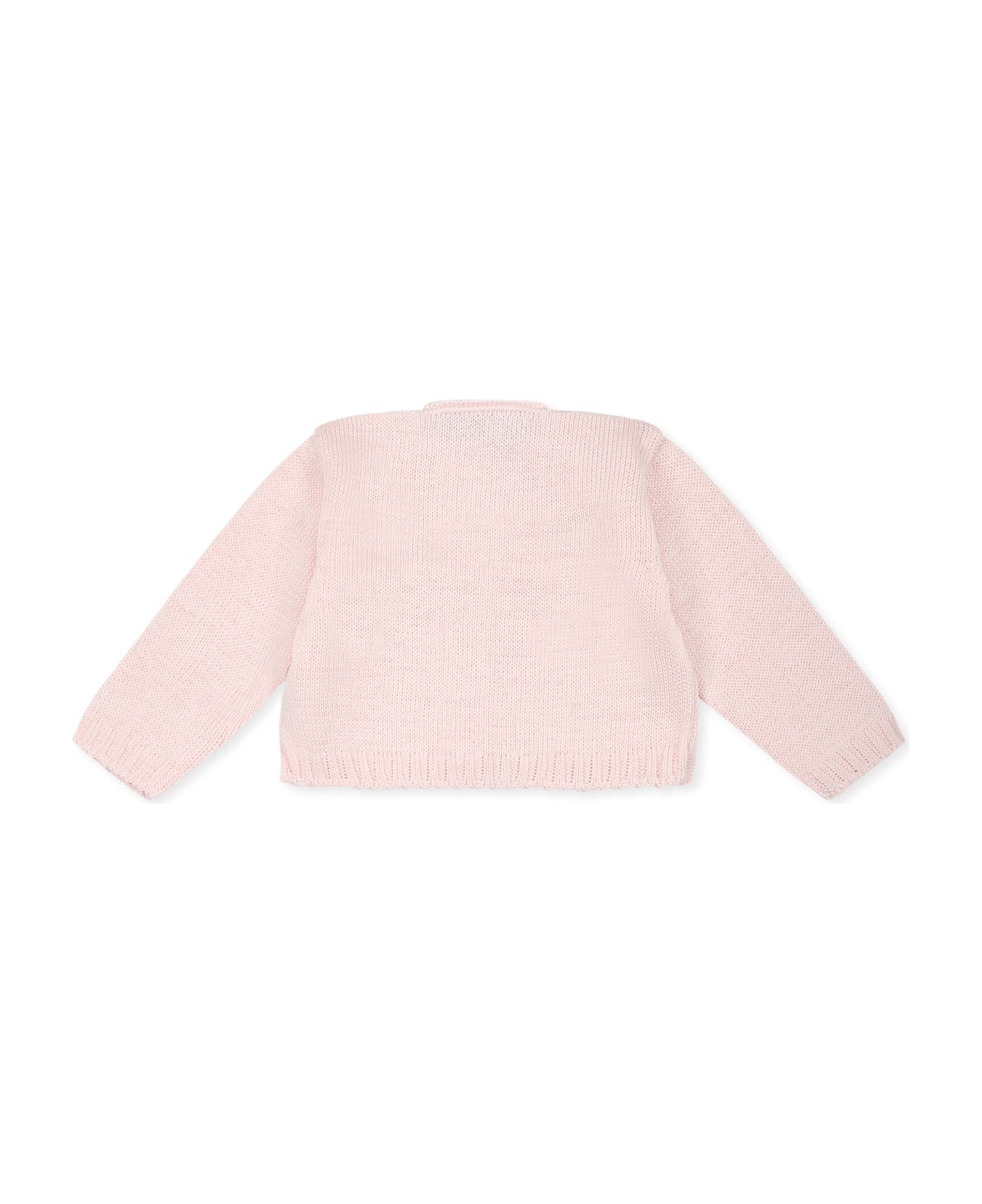 Little Bear Pink Cardigan For Baby Girl - Pink