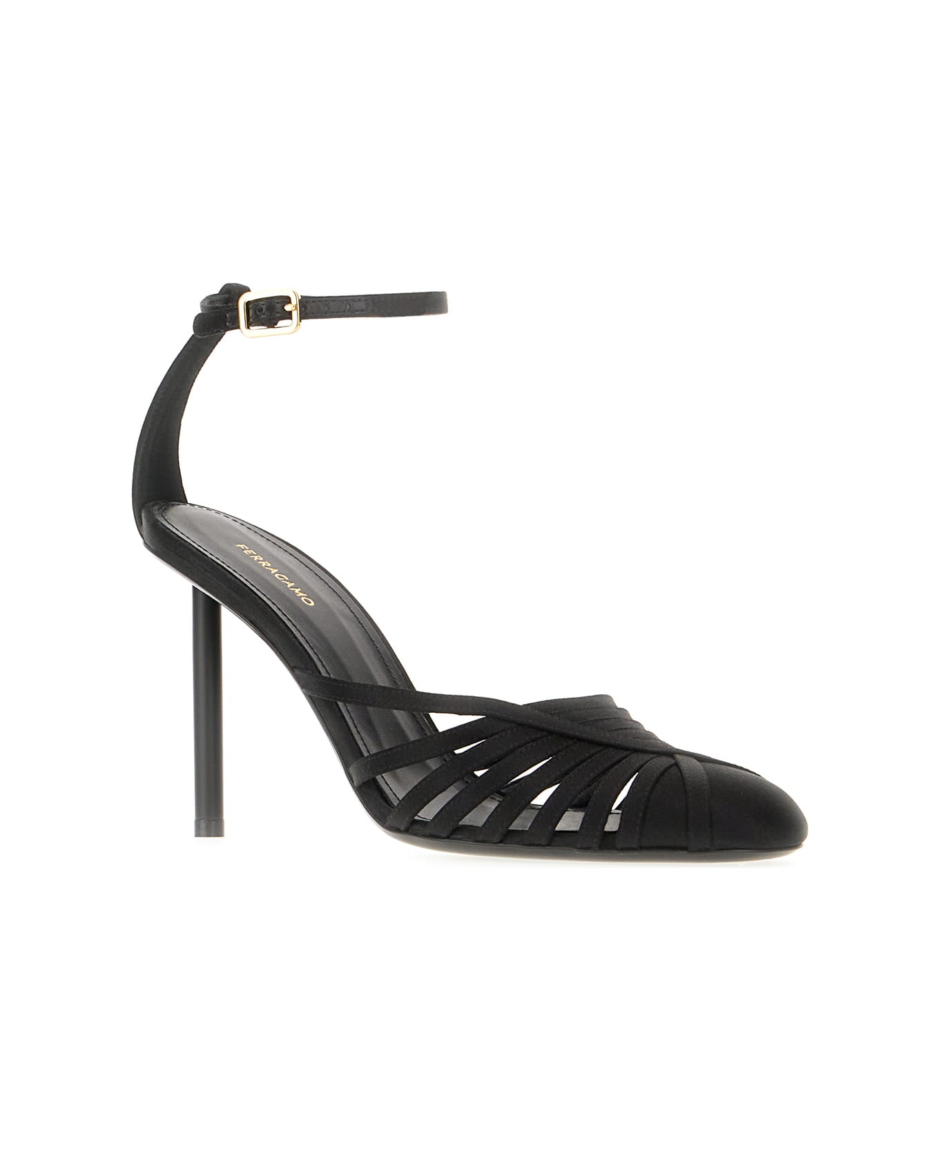 Ferragamo Black Nappa Leather Ermelia Pumps - NERO