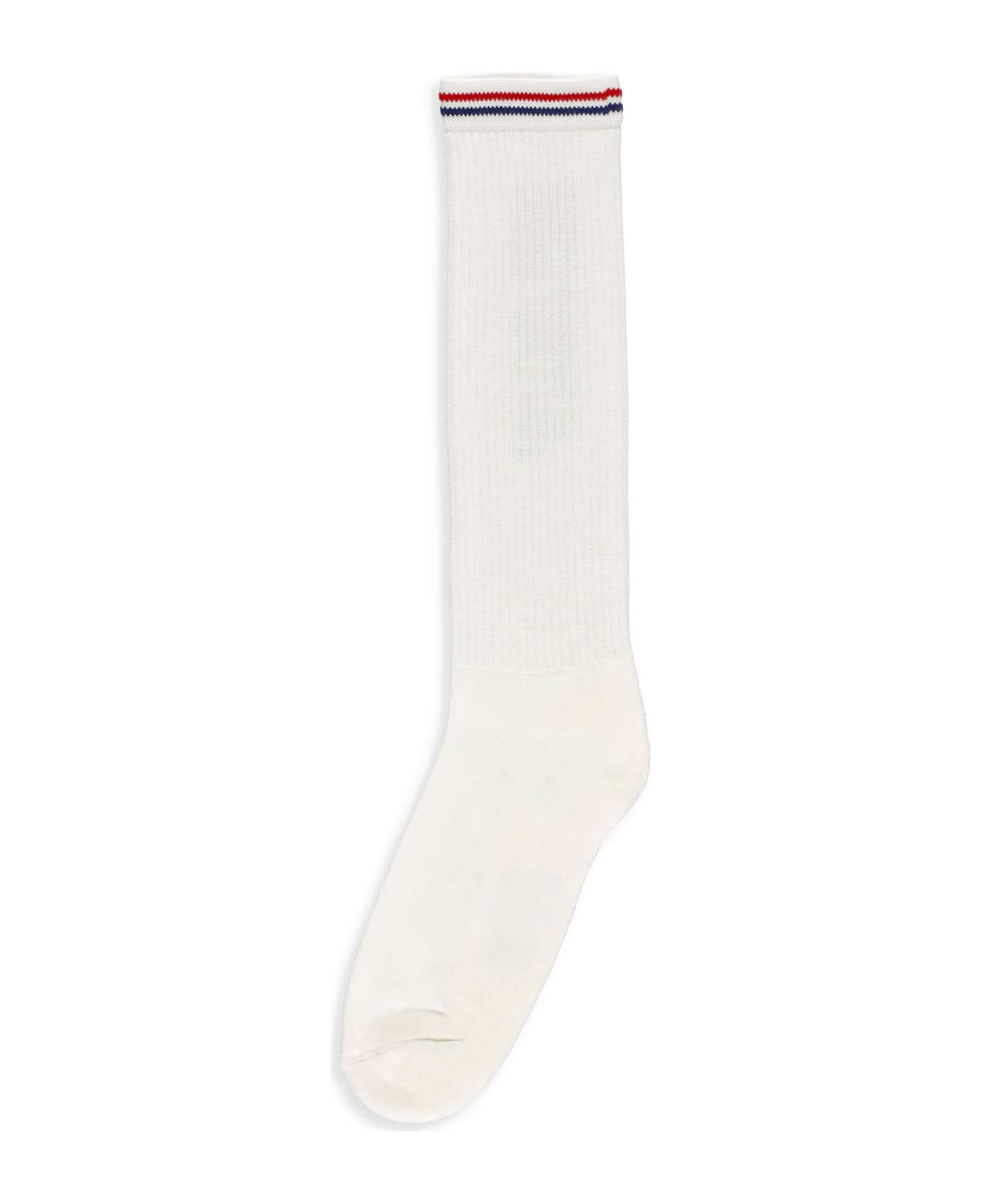 Autry Cotton Long Socks - Wht/flag
