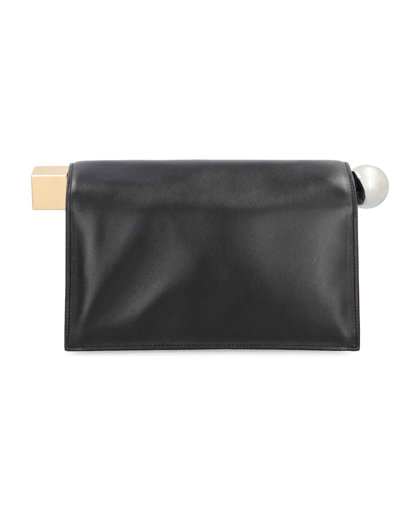 Jacquemus Rond Carré Leather Clutch - black
